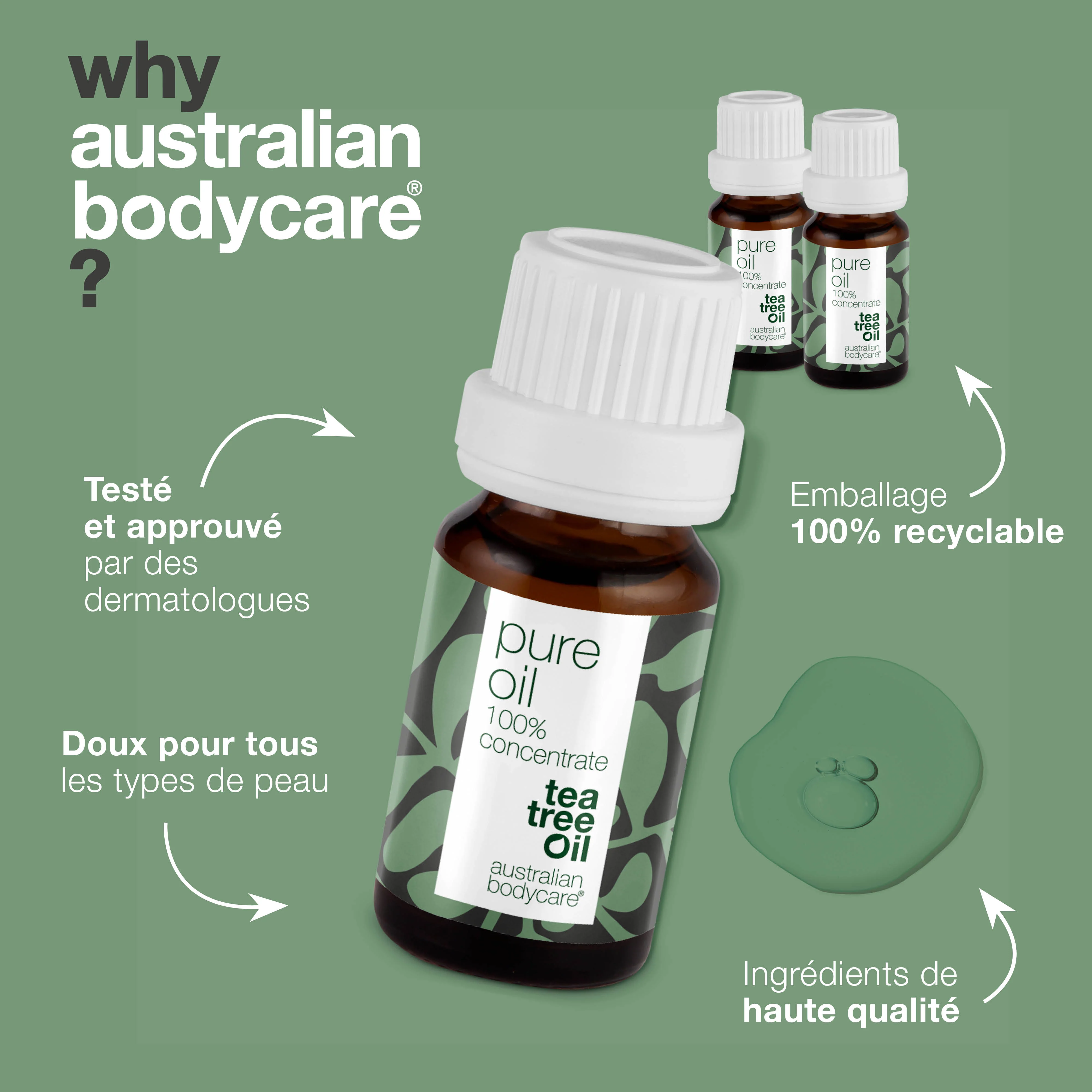 3 x XL 30 ml Huile de tea tree pour problèmes de peau — Kit de 3 bouteilles d'huile de tea tree 100% concentrée et non diluée en provenance d'Australie - Image 4