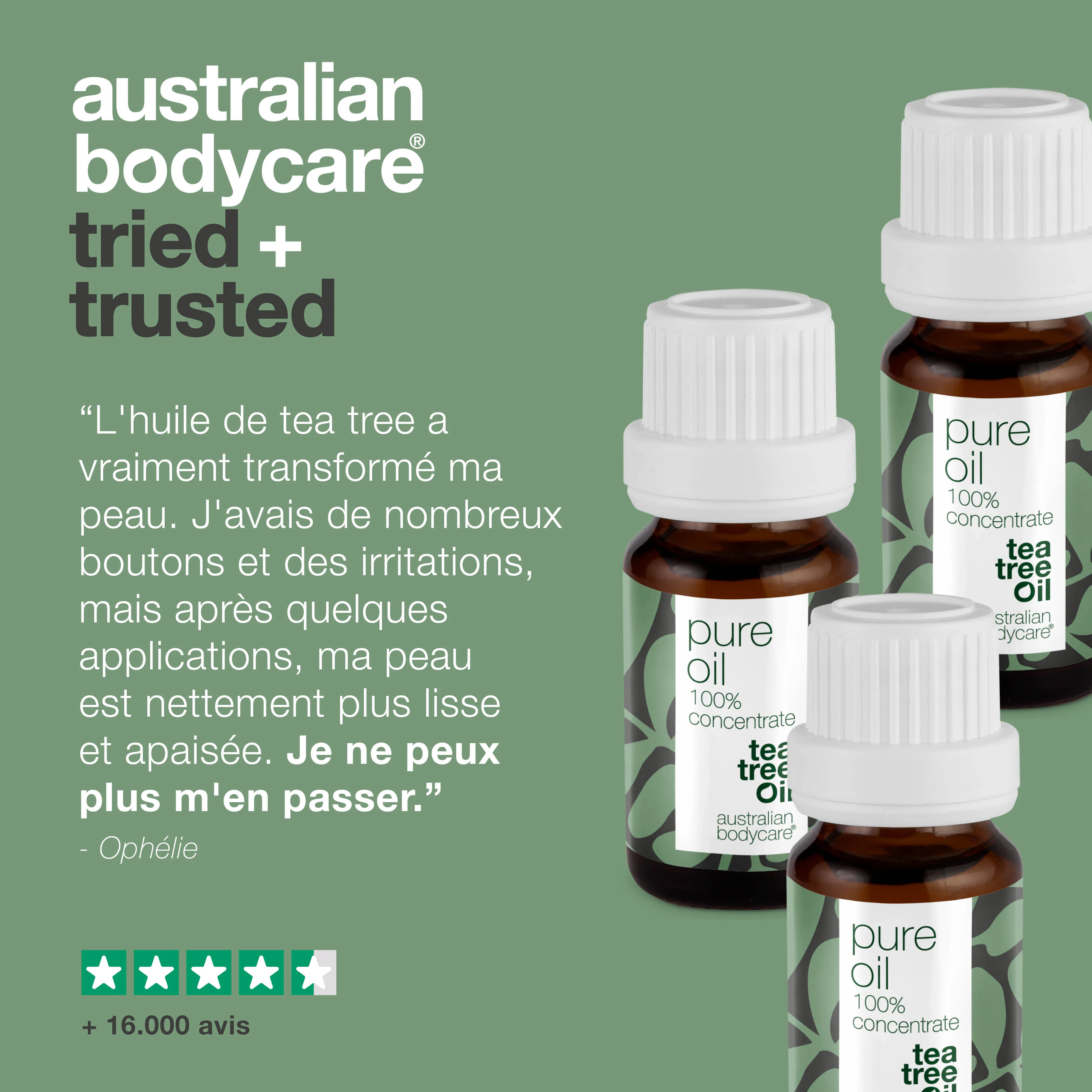 3 x XL 30 ml Huile de tea tree pour problèmes de peau — Kit de 3 bouteilles d'huile de tea tree 100% concentrée et non diluée en provenance d'Australie - Image 5