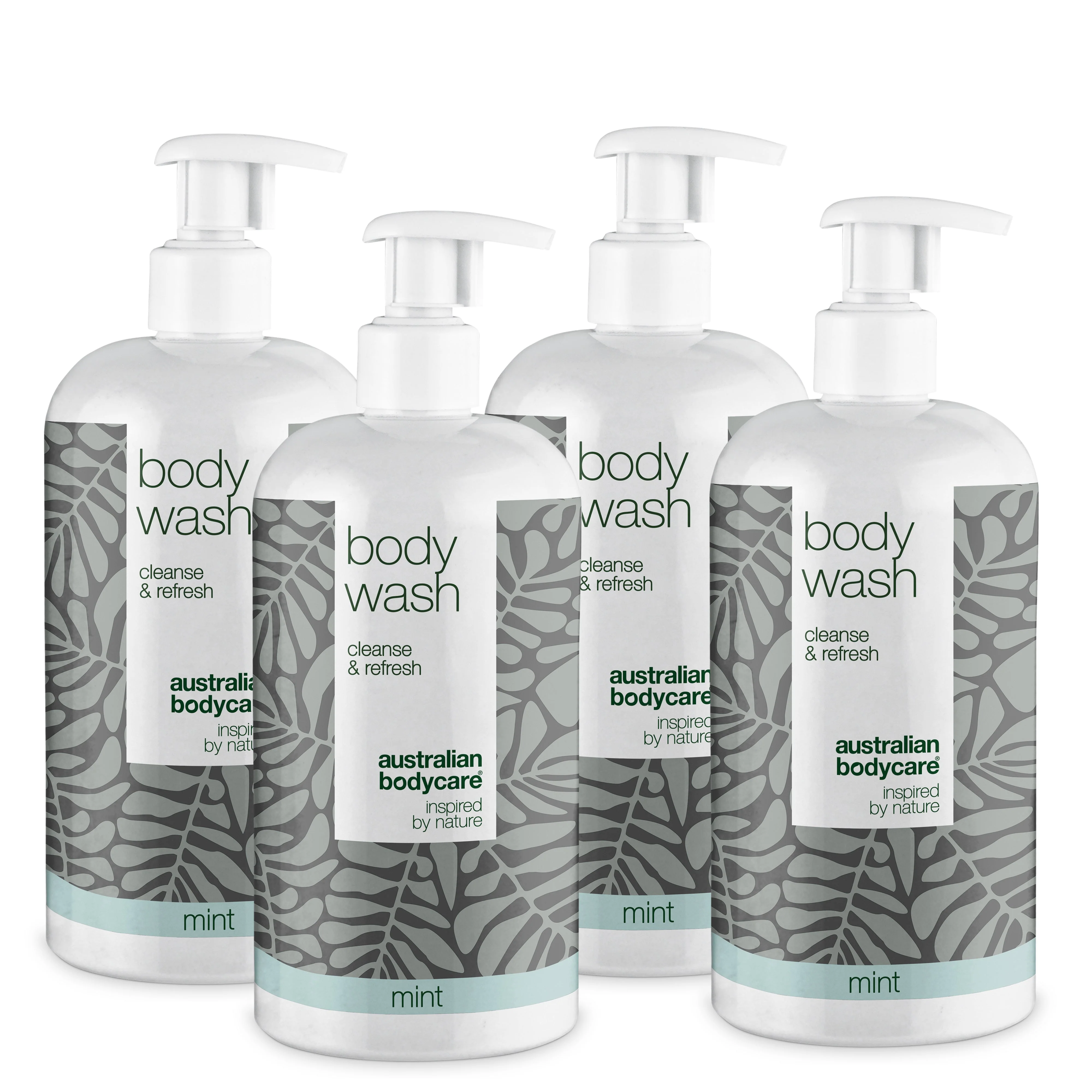 4 Gel douche pour 3 au Tea Tree 500 ml Menthe - offre groupée — Kit de 4 Gel douche (500 ml) : Huile de tea tree et menthe
