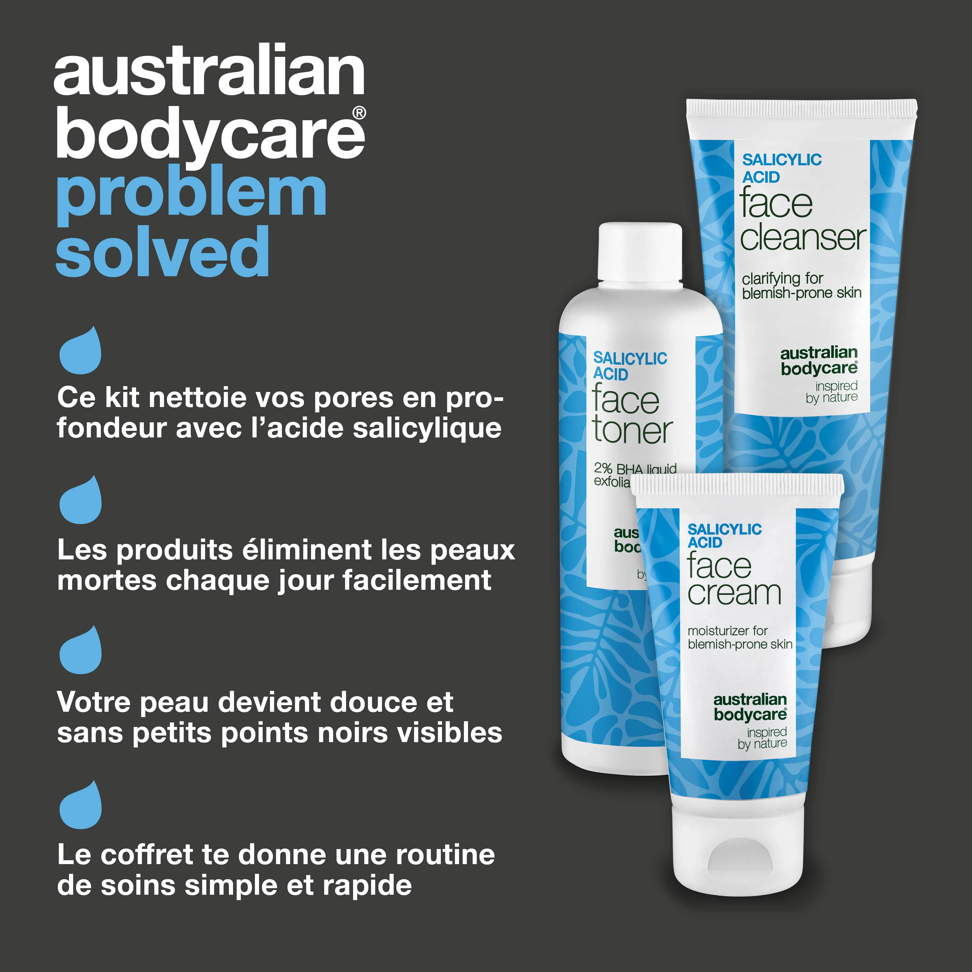 Kit Points Noirs & Pores – Nettoyage à l’Acide Salicylique — Kit pores obstrués et imperfections. Nettoyez et hydratez pour un résultat net. Contient de l'acide salicylique pour une action profonde. - Image 3