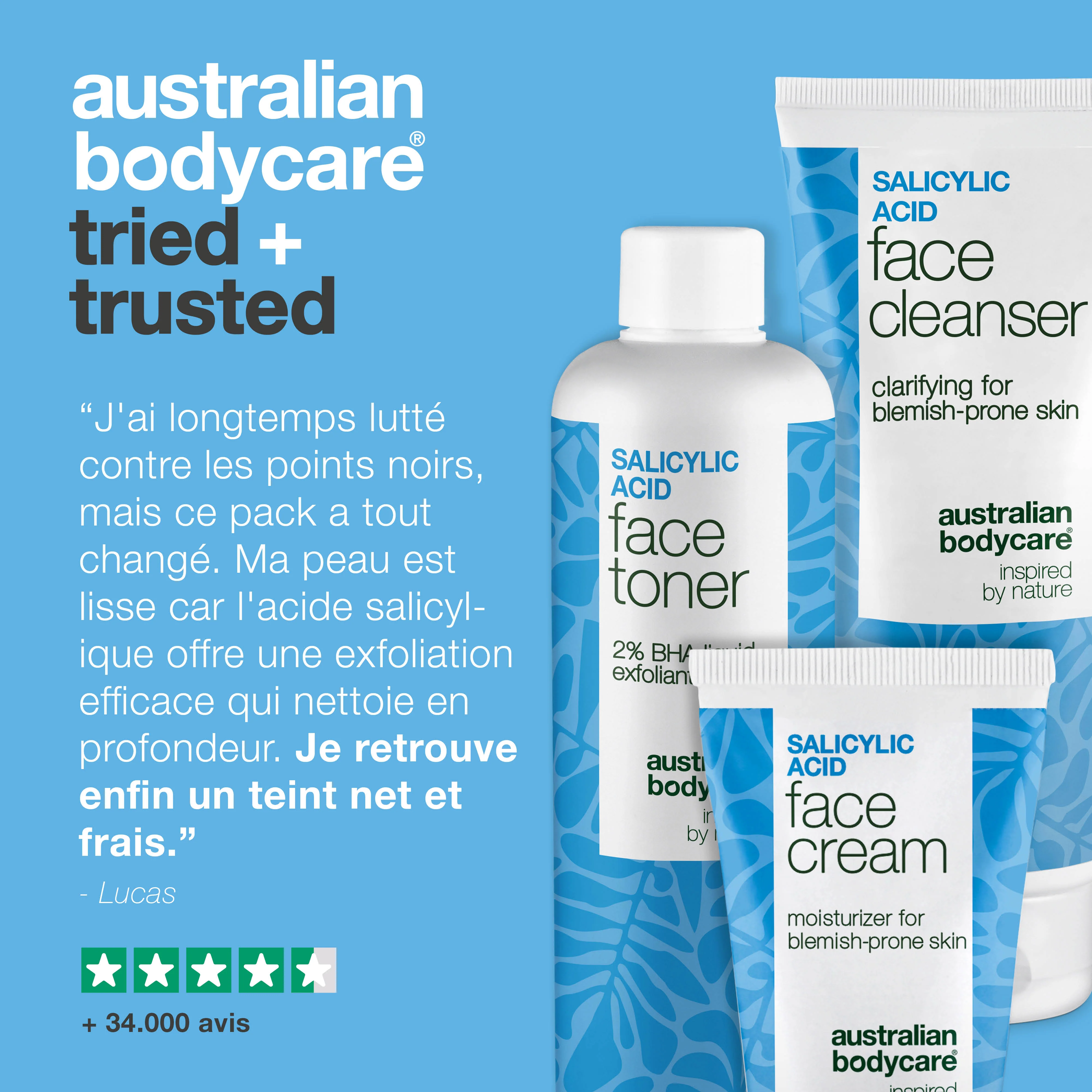 Kit Points Noirs & Pores – Nettoyage à l’Acide Salicylique — Kit pores obstrués et imperfections. Nettoyez et hydratez pour un résultat net. Contient de l'acide salicylique pour une action profonde. - Image 5