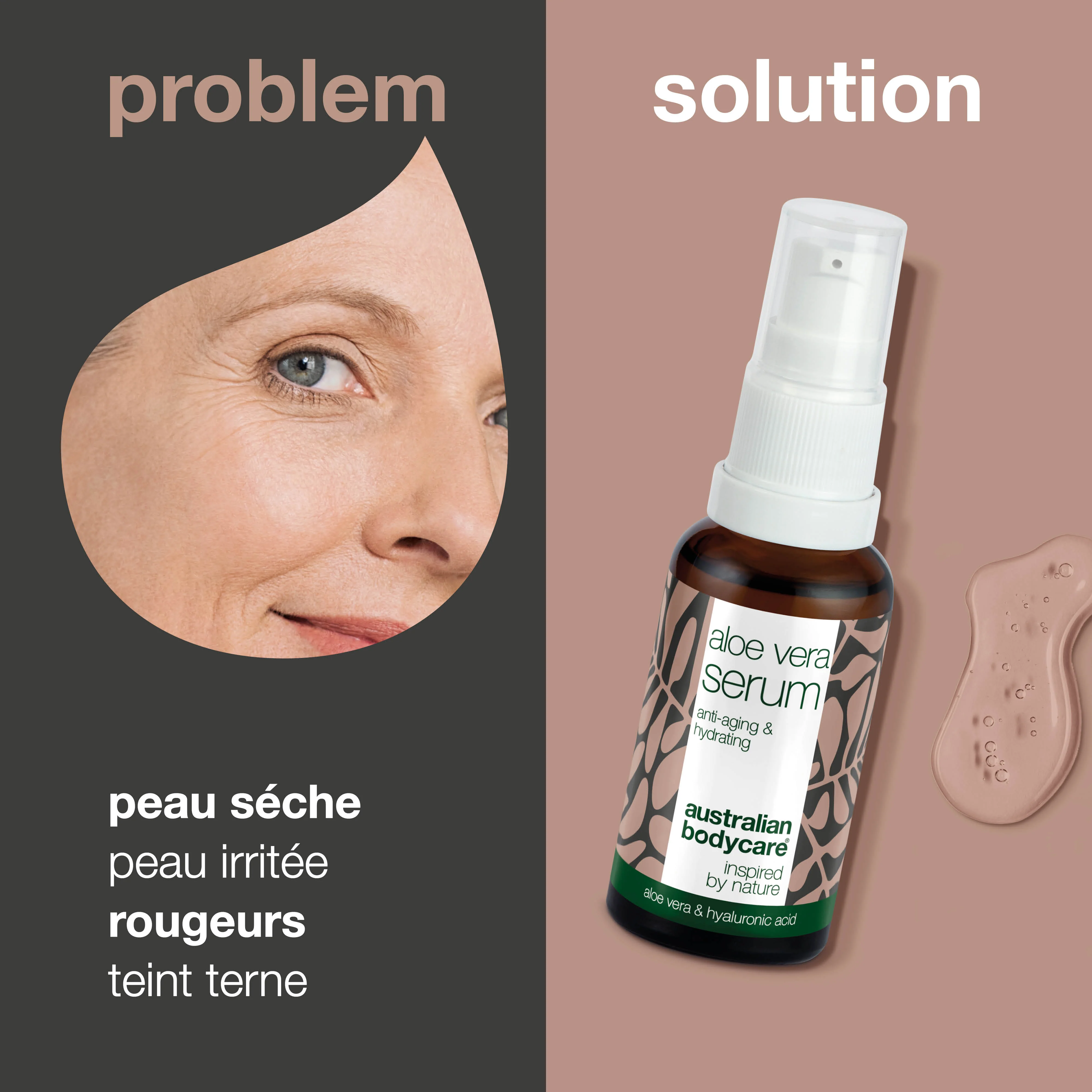 Sérum Aloe Vera & Vitamine E – Réduit les rides & hydrate — Sérum Aloe Vera & Vitamine E réduit les ridules et nourrit. Formulé avec acide hyaluronique et vitamine E pour une hydratation intense. - Image 2