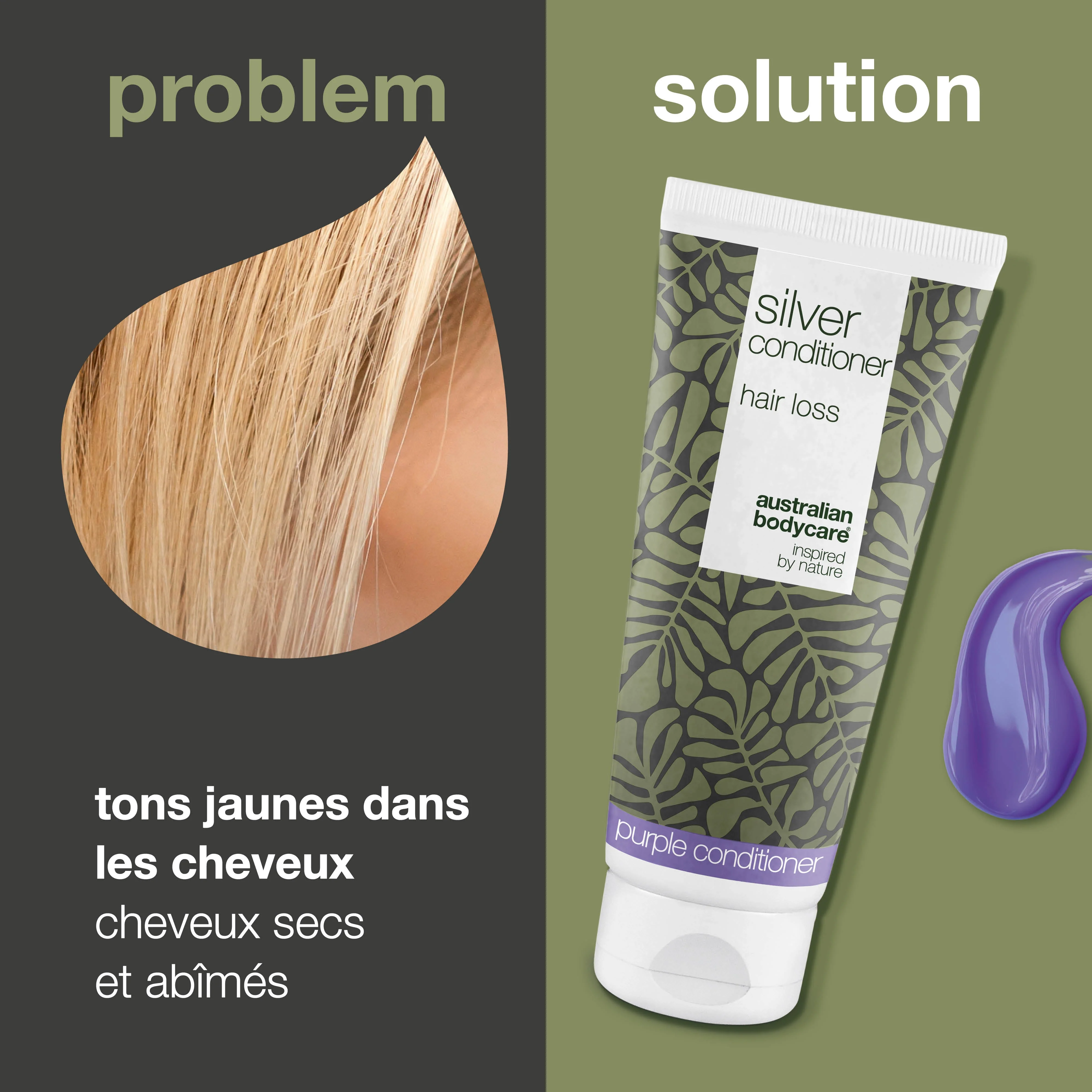 Après-shampoing cheveux gris/blonds – Anti-chute — Silver Conditioner réduit la chute des cheveux, neutralise les tons jaunes et laisse les cheveux gris/blonds doux et brillants. - Image 2