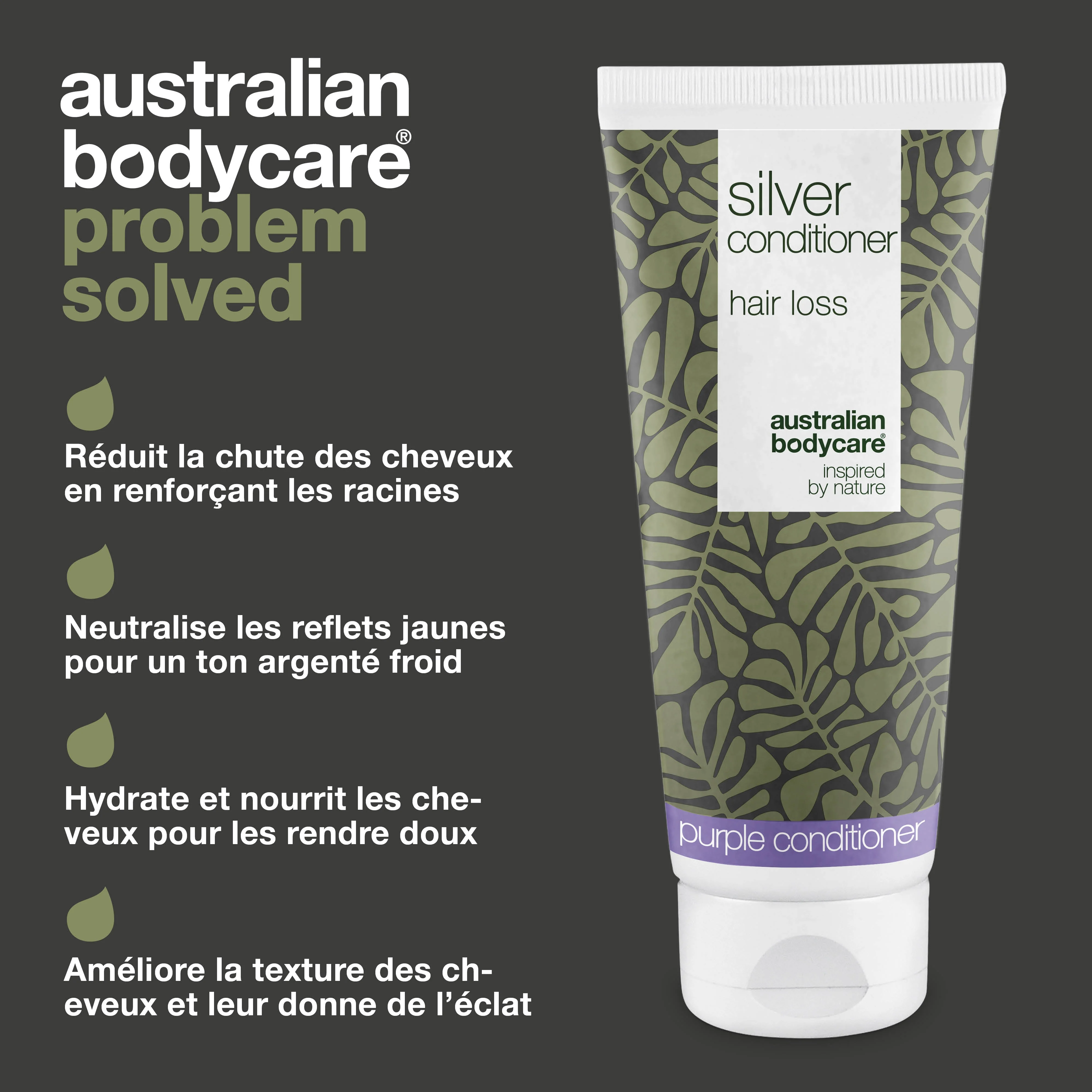 Après-shampoing cheveux gris/blonds – Anti-chute — Silver Conditioner réduit la chute des cheveux, neutralise les tons jaunes et laisse les cheveux gris/blonds doux et brillants. - Image 3