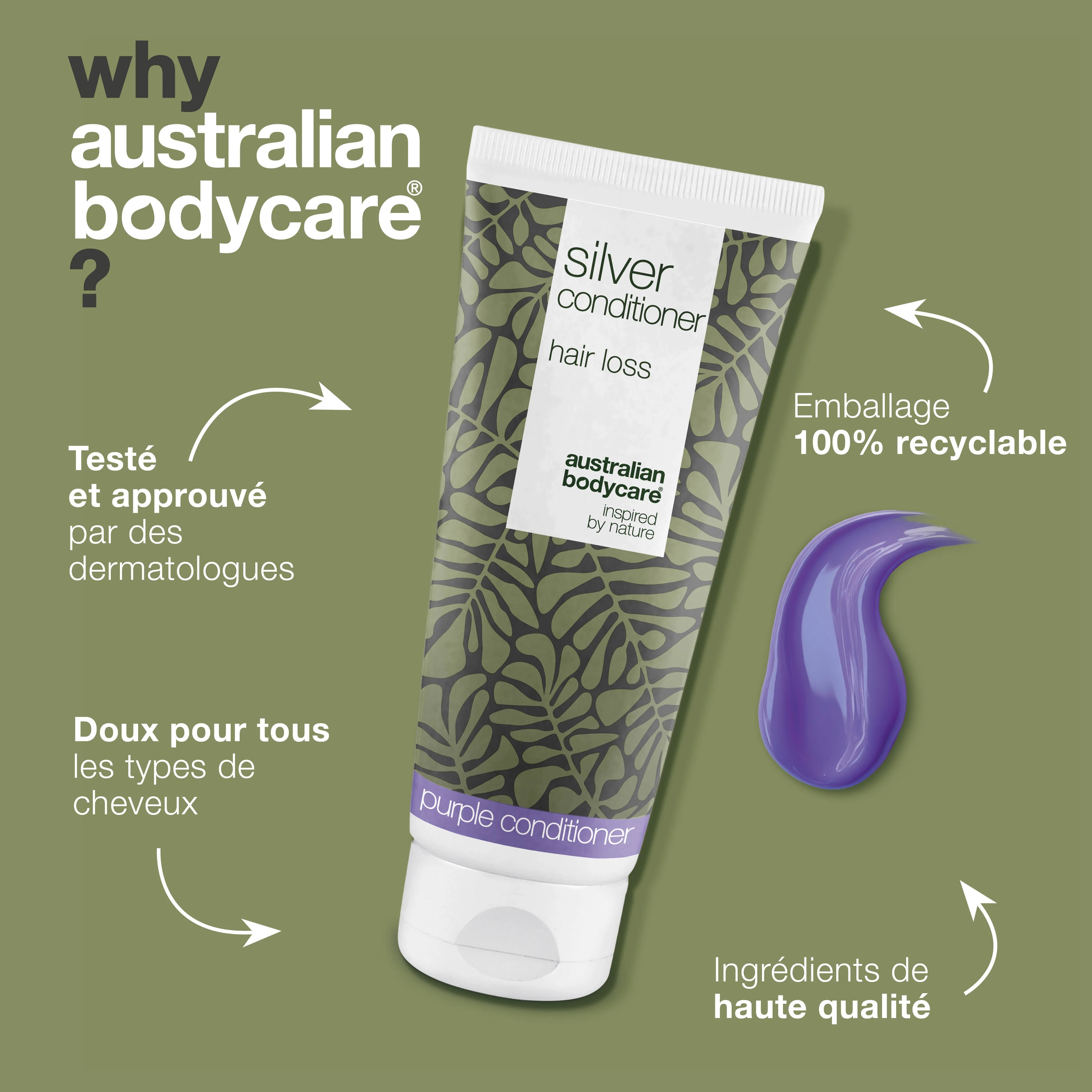 Après-shampoing cheveux gris/blonds – Anti-chute — Silver Conditioner réduit la chute des cheveux, neutralise les tons jaunes et laisse les cheveux gris/blonds doux et brillants. - Image 4