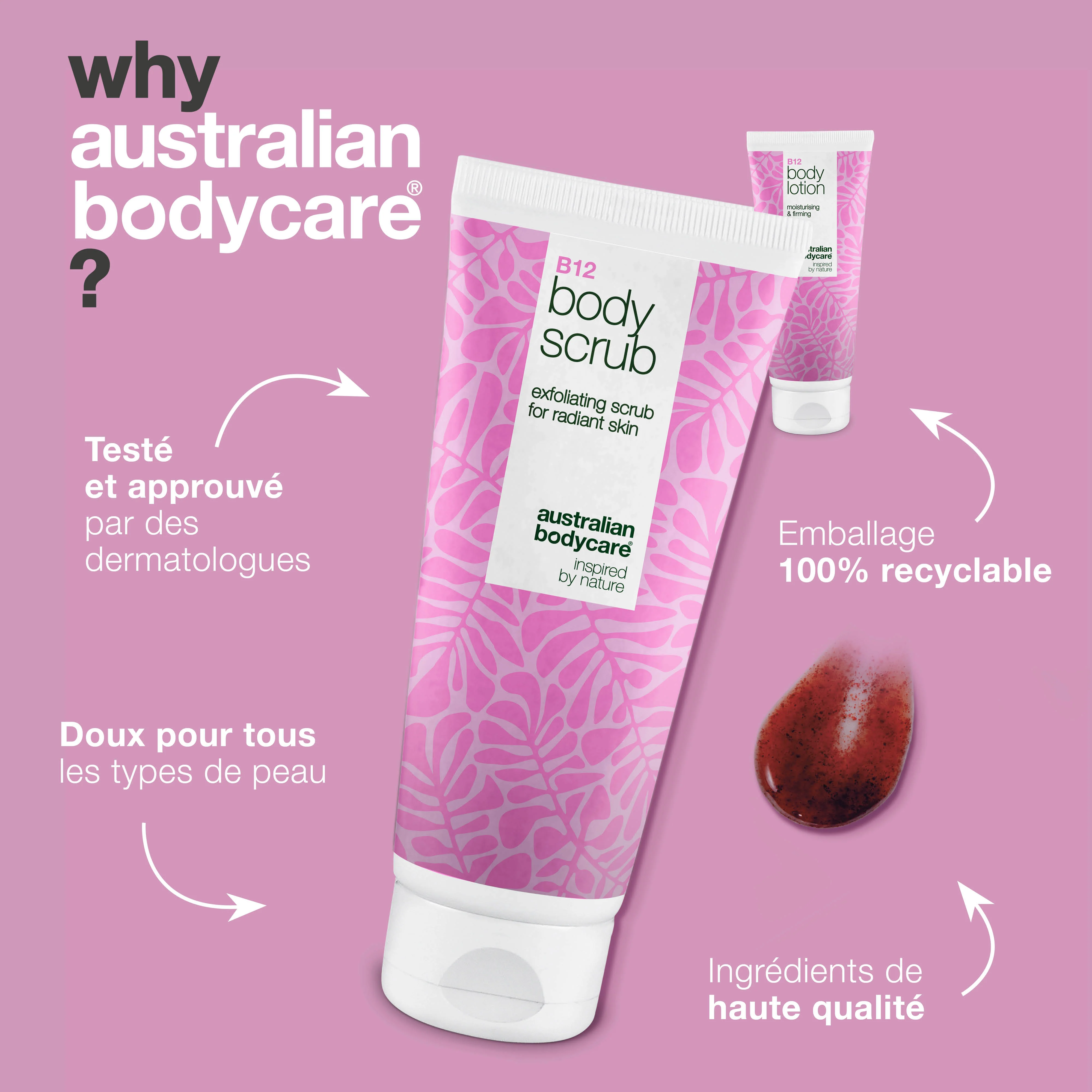 Coffret de soins B12 pour peau sèche – Exfoliation & hydratation en profondeur — Gommage corporel & lotion B12 hydratants pour peau sèche et sensible. - Image 4