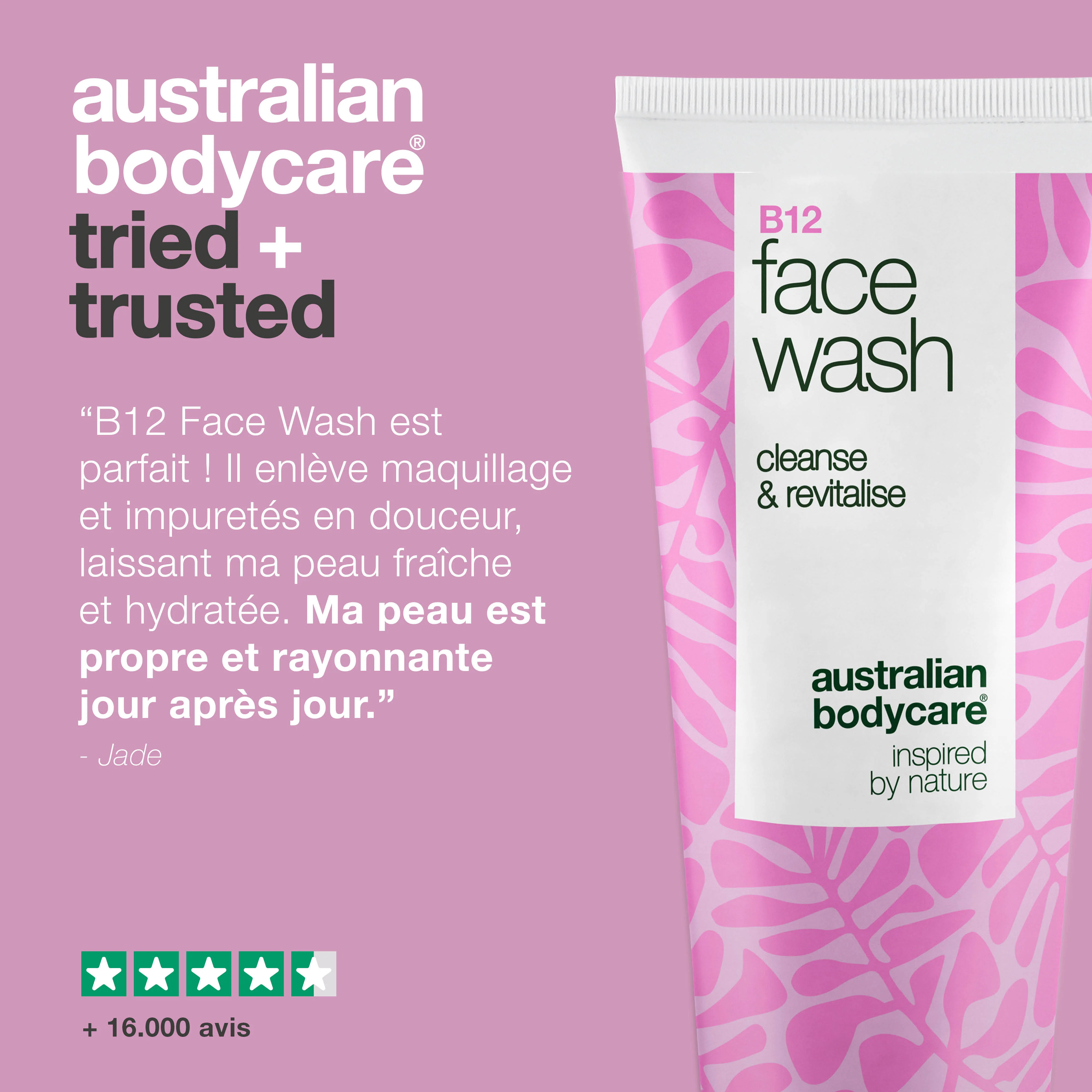 B12 Face Wash – Nettoyant doux pour une peau fraîche et soignée —Nettoyant visage B12, élimine maquillage et impuretés. Pour une peau propre, soignée et éclatante de naturel. - Image 5