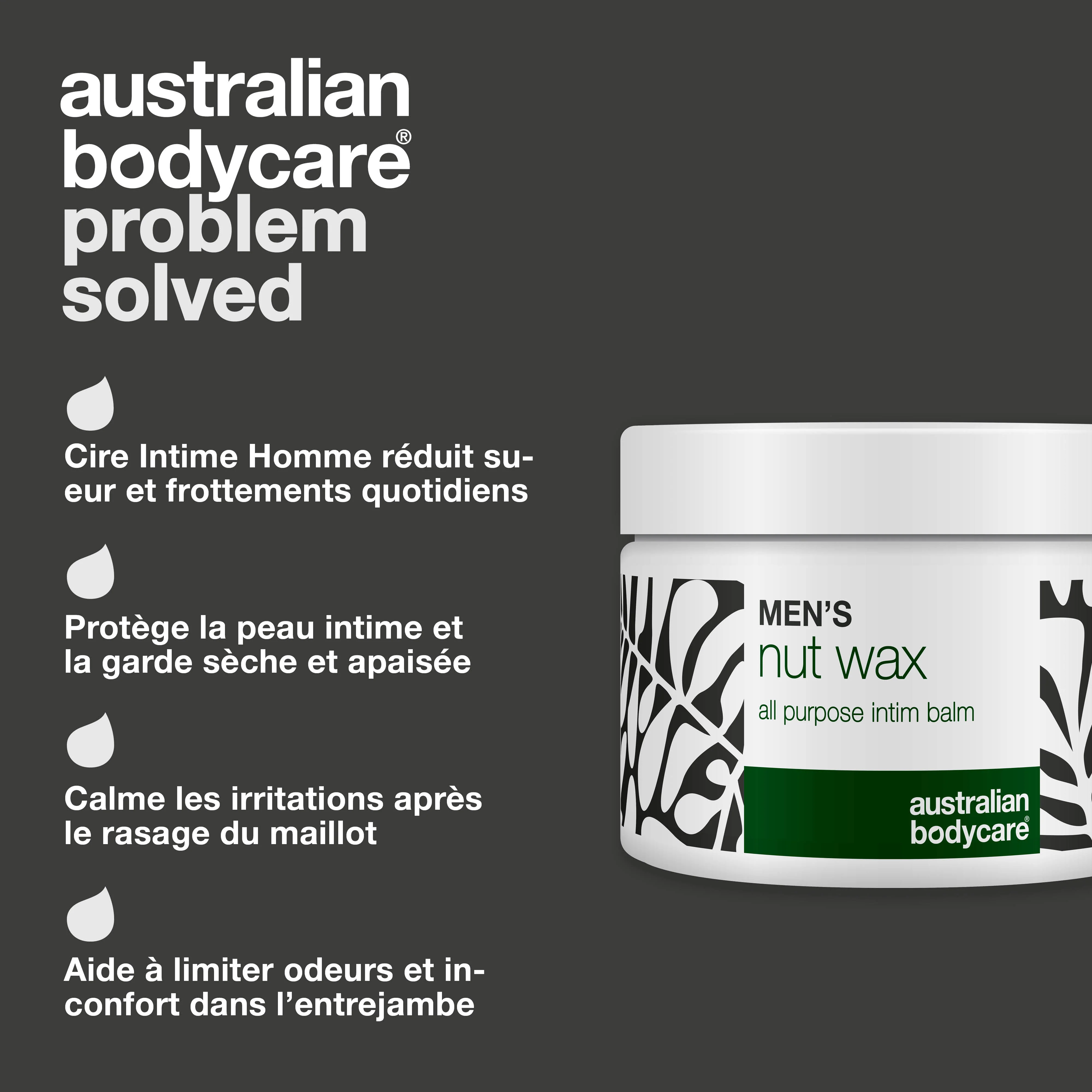 Baume Intime Homme – contre la sueur, frottement et odeur — Nut Wax réduit la sueur, les frottements et les odeurs. Protège la peau sensible avec karité, squalane et bisabolol. - Image 3