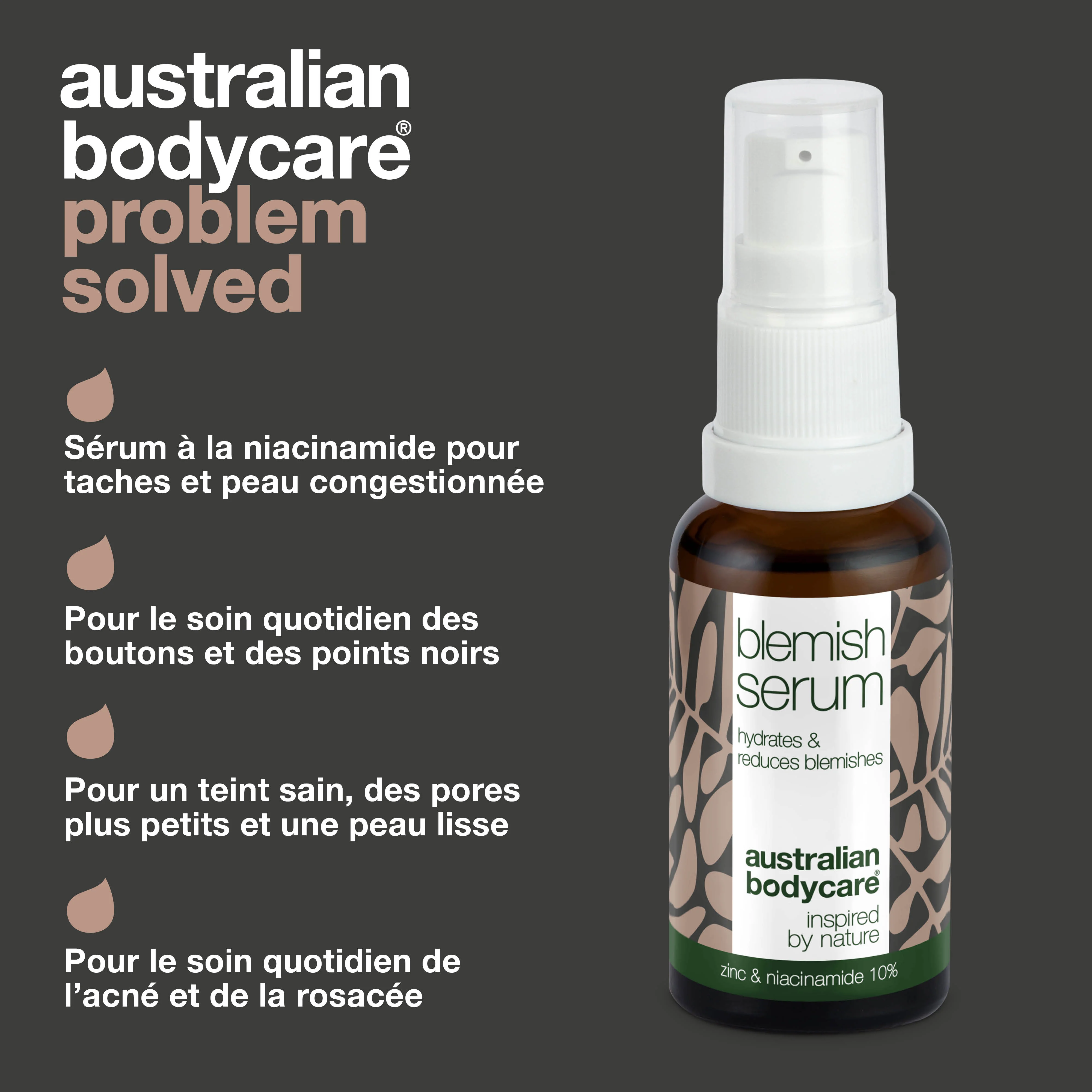 Sérum anti boutons avec à la niacinamide, zinc et huile de tea tree — Sérum pour le visage à la niacinamide, zinc 1% et huile de tea tree en cas de boutons, points noirs et impuretés de la peau - Image 3