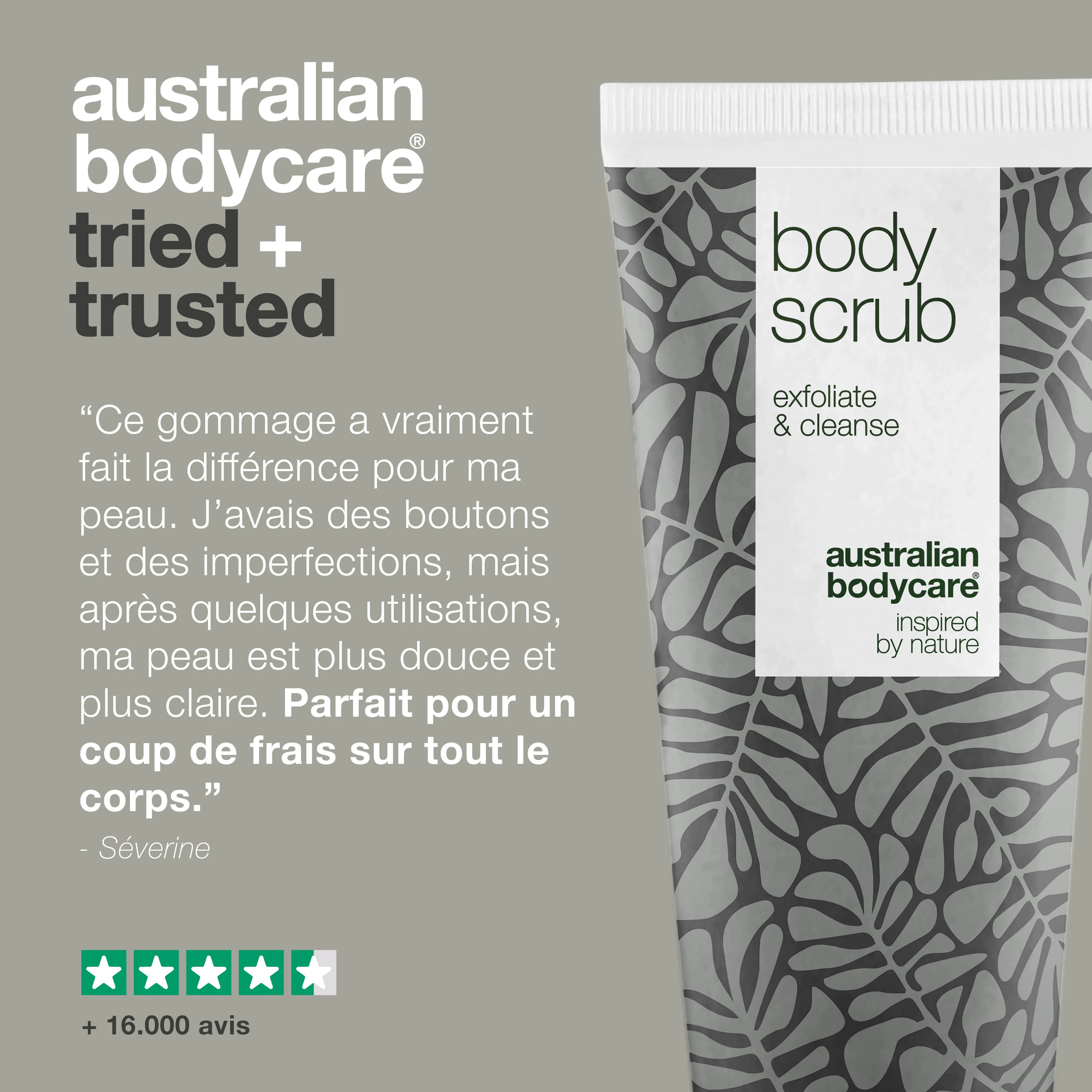 Gommage corporel contre les boutons, kératose pilaire et les peaux impures du corps à l'huile de tea tree — Exfoliation à l'huile de tea tree 100% naturelle - Également pour un usage intime - Image 5