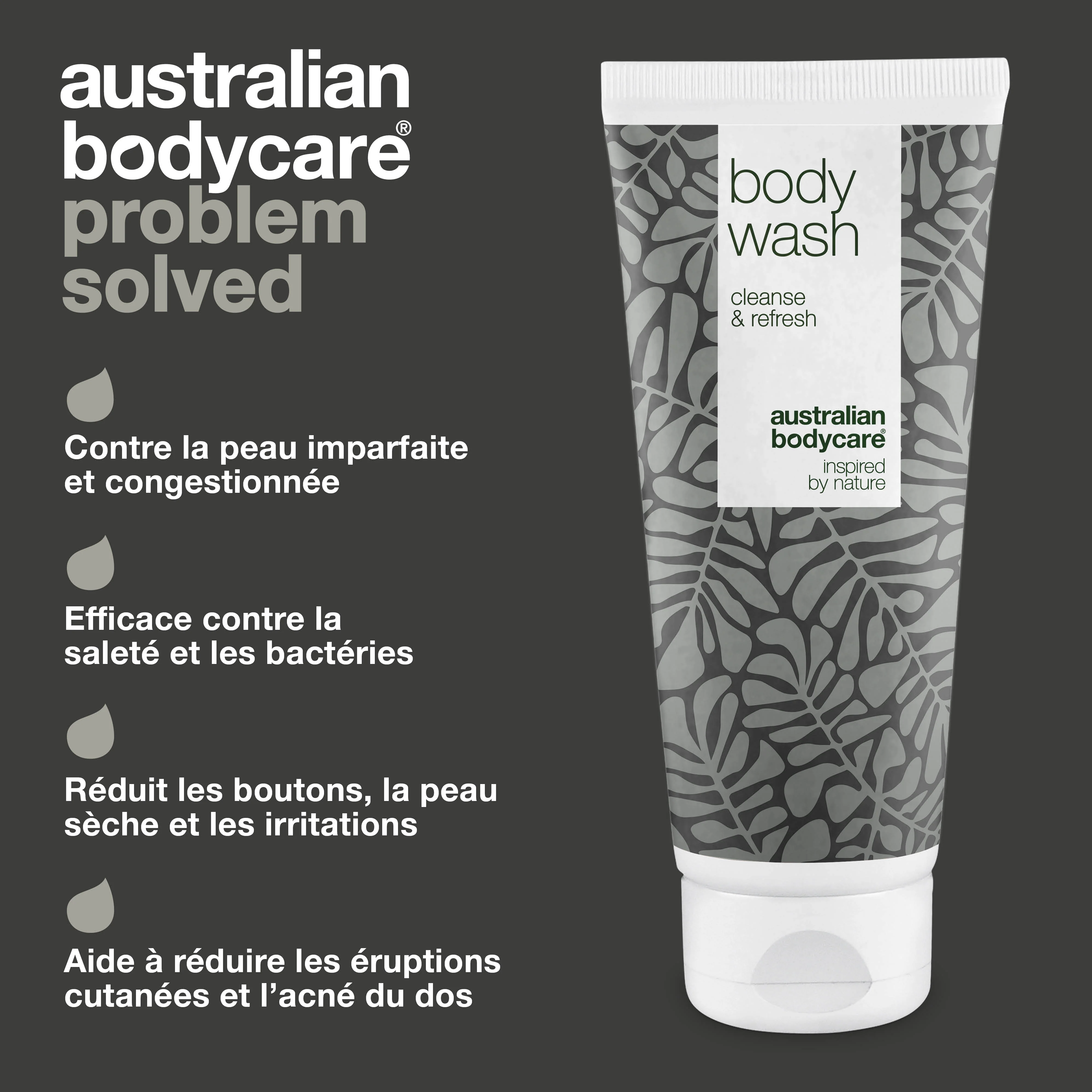 Gel douche à l'huile de tea tree contre les boutons, kératose pilaire et les peaux impures — Gel douche pour les soins quotidiens et contre les boutons et les peaux impures du corps - Image 3