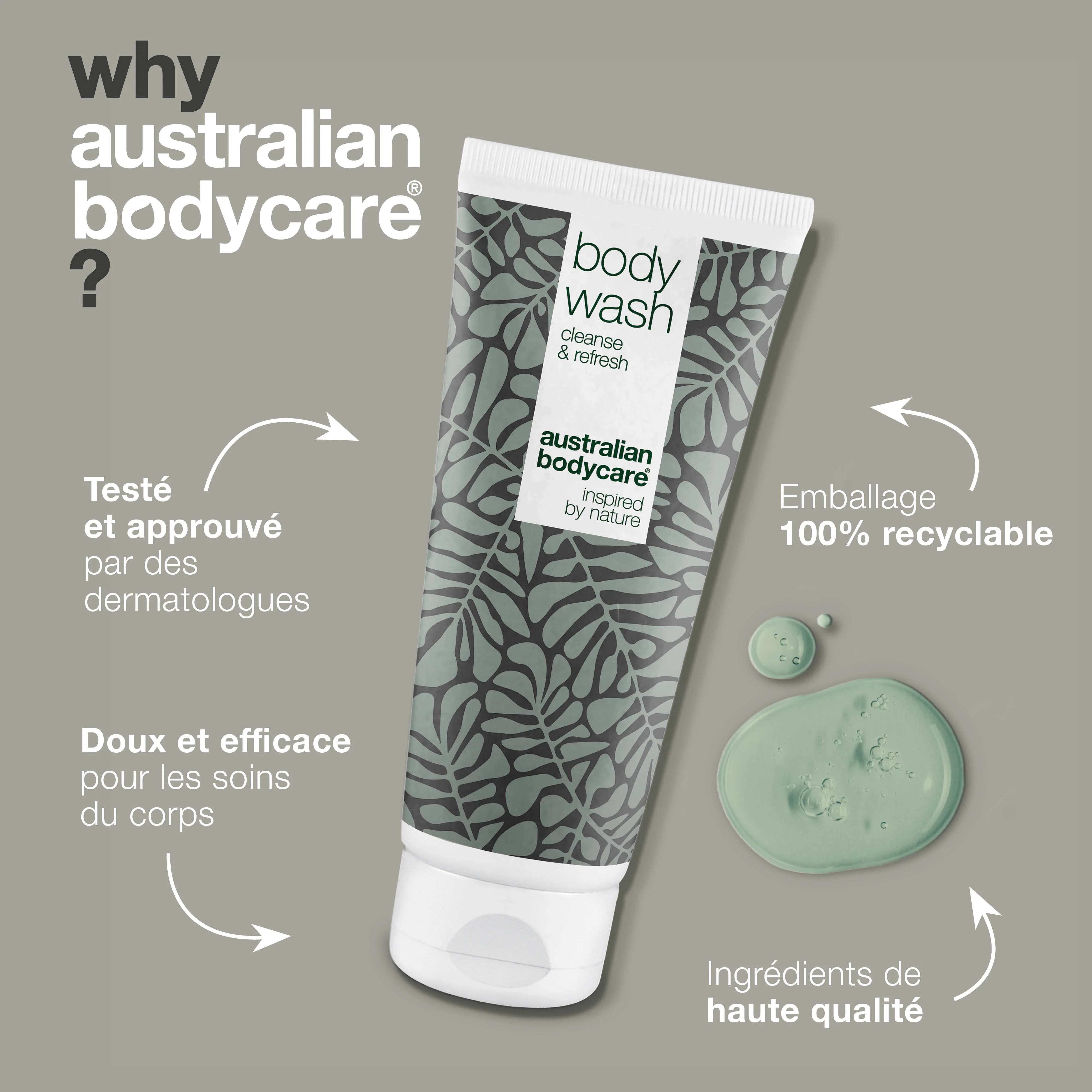 Gel douche à l'huile de tea tree contre les boutons, kératose pilaire et les peaux impures — Gel douche pour les soins quotidiens et contre les boutons et les peaux impures du corps - Image 4