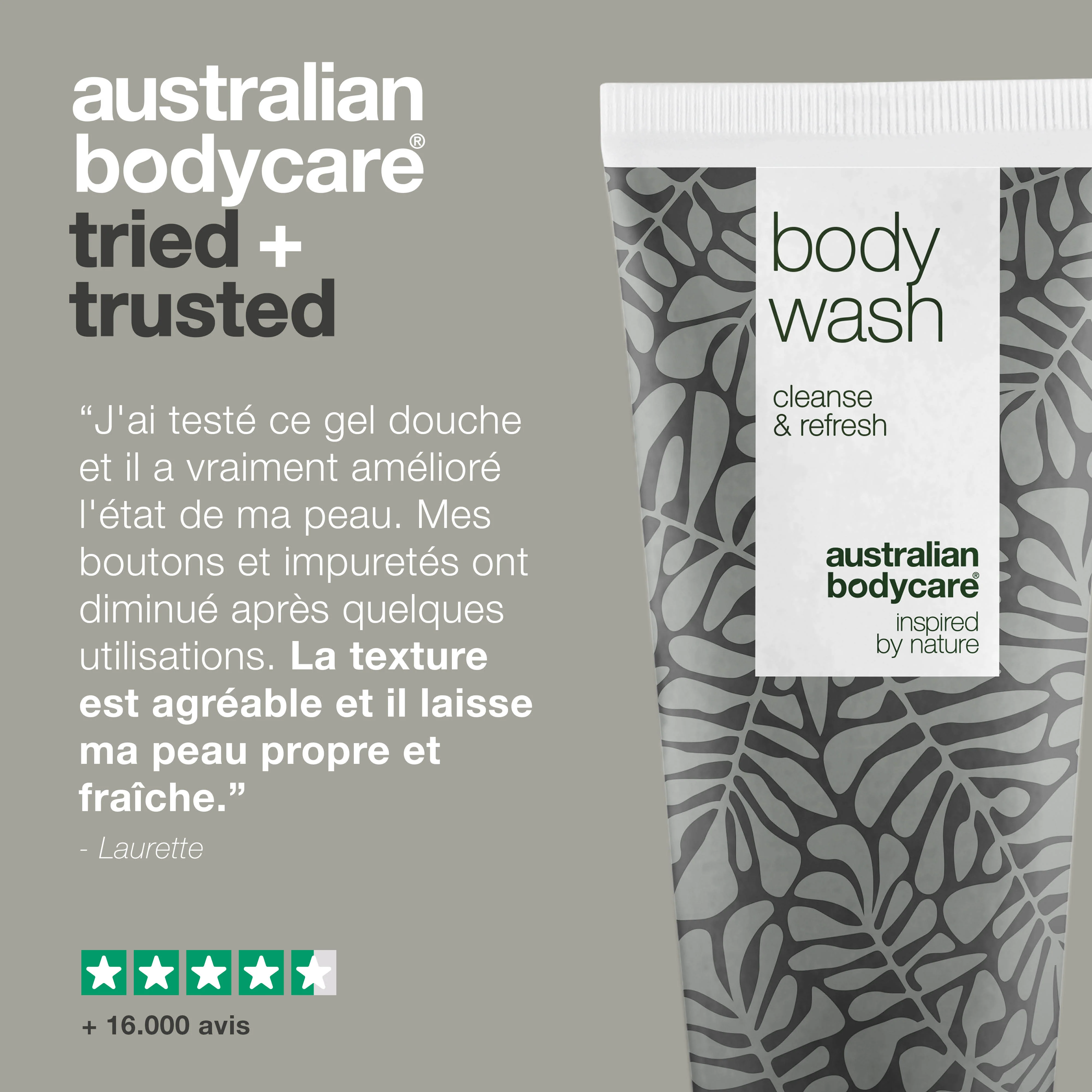 Gel douche à l'huile de tea tree contre les boutons, kératose pilaire et les peaux impures — Gel douche pour les soins quotidiens et contre les boutons et les peaux impures du corps - Image 5