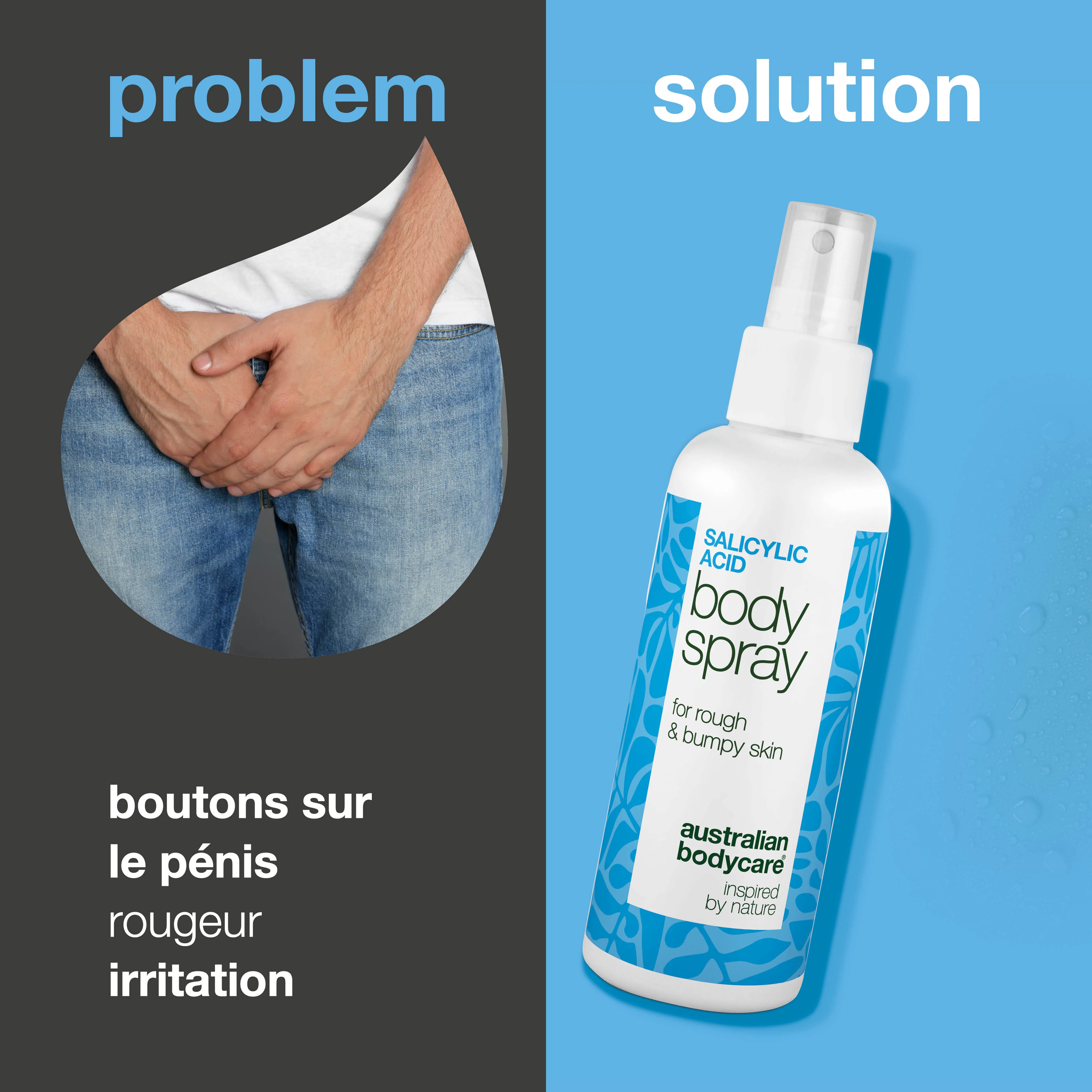 Spray contre boutons sur pénis – réduit rougeurs et pores — Spray contre boutons sur pénis réduit rougeurs et impuretés. Avec acide salicylique, acide glycolique, zinc, panthénol et glycérine. - Image 2