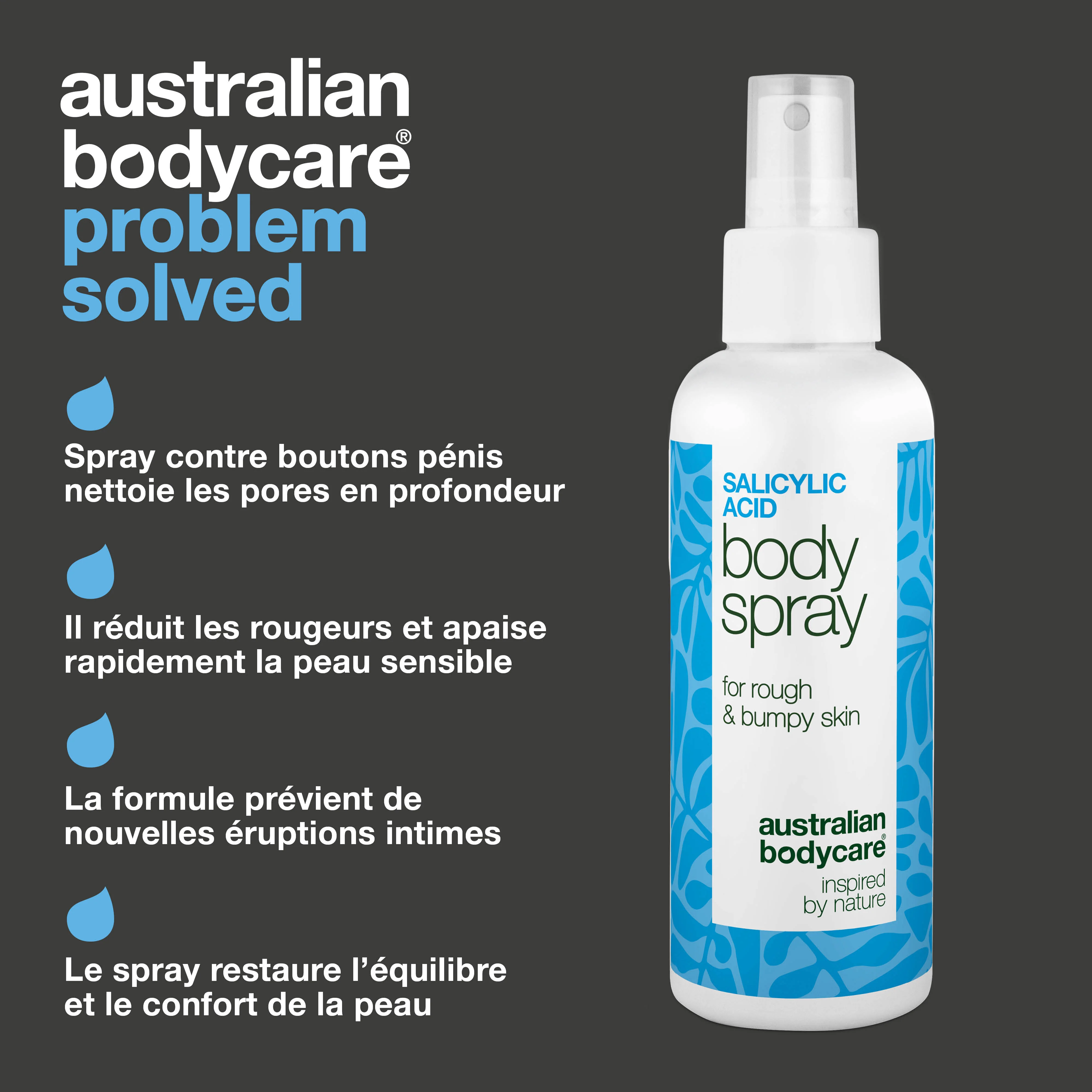 Spray contre boutons sur pénis – réduit rougeurs et pores — Spray contre boutons sur pénis réduit rougeurs et impuretés. Avec acide salicylique, acide glycolique, zinc, panthénol et glycérine. - Image 3