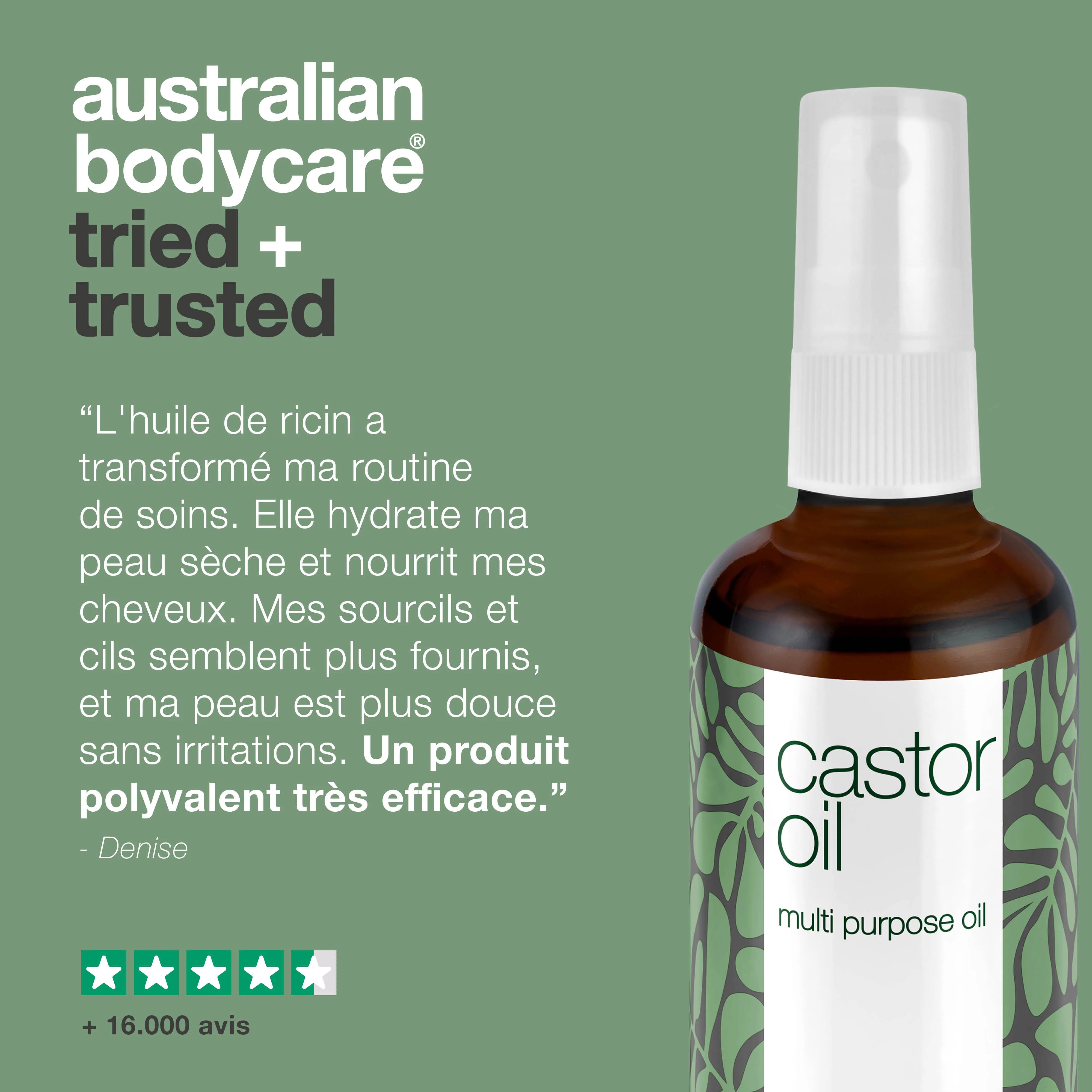 Castor Oil – Huile de ricin nourrissante pour peau & cheveux — Huile de ricin hydratante pour peau, cheveux, sourcils & cils. Apaise la sécheresse, nourrit le cuir chevelu & renforce les cils. - Image 5