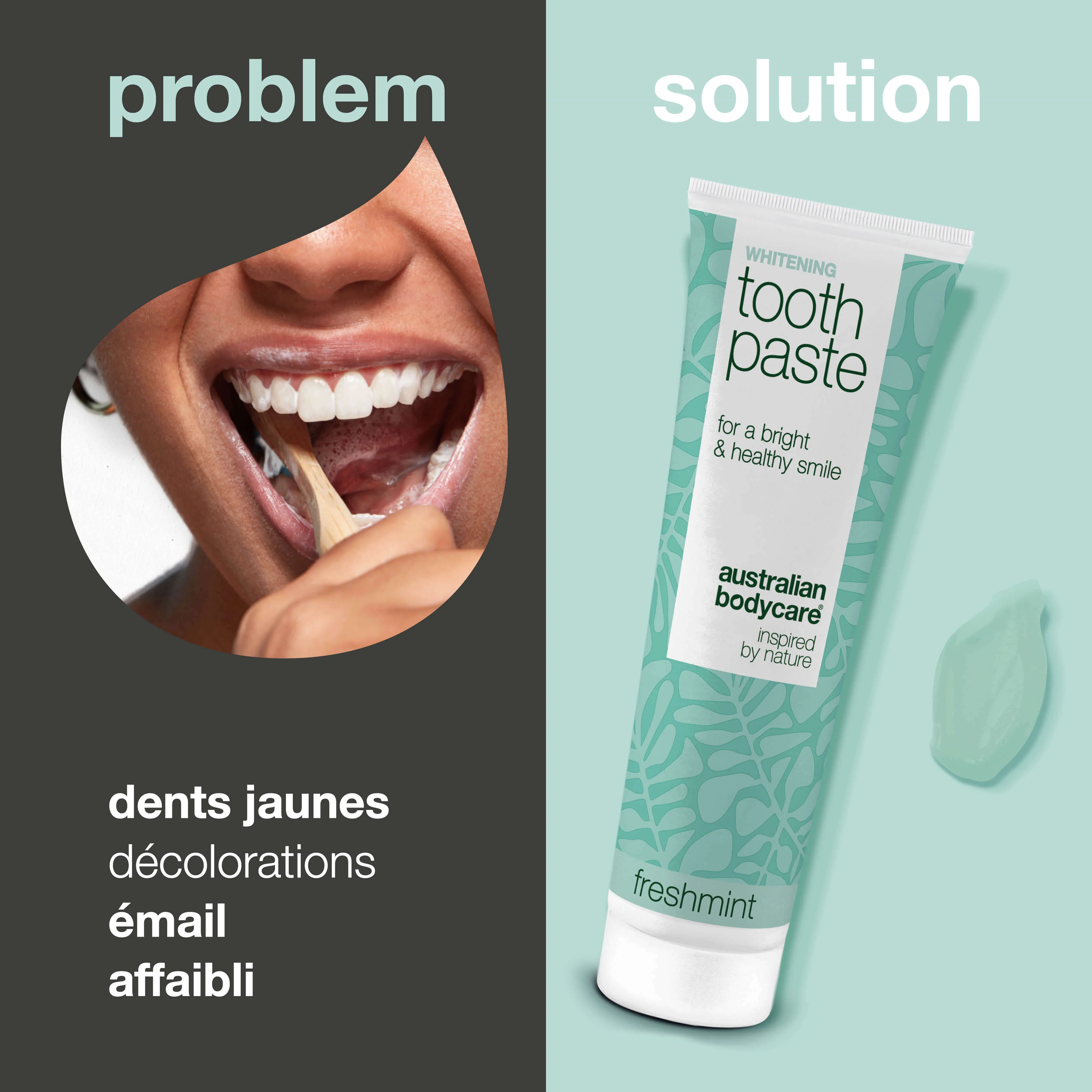 Dentifrice Blanchissant – Élimine les taches et blanchit les dents — Dentifrice blanchissant qui lutte contre les dents jaunes et protège l’émail. Avec silice hydratée, alumine et menthol. - Image 2