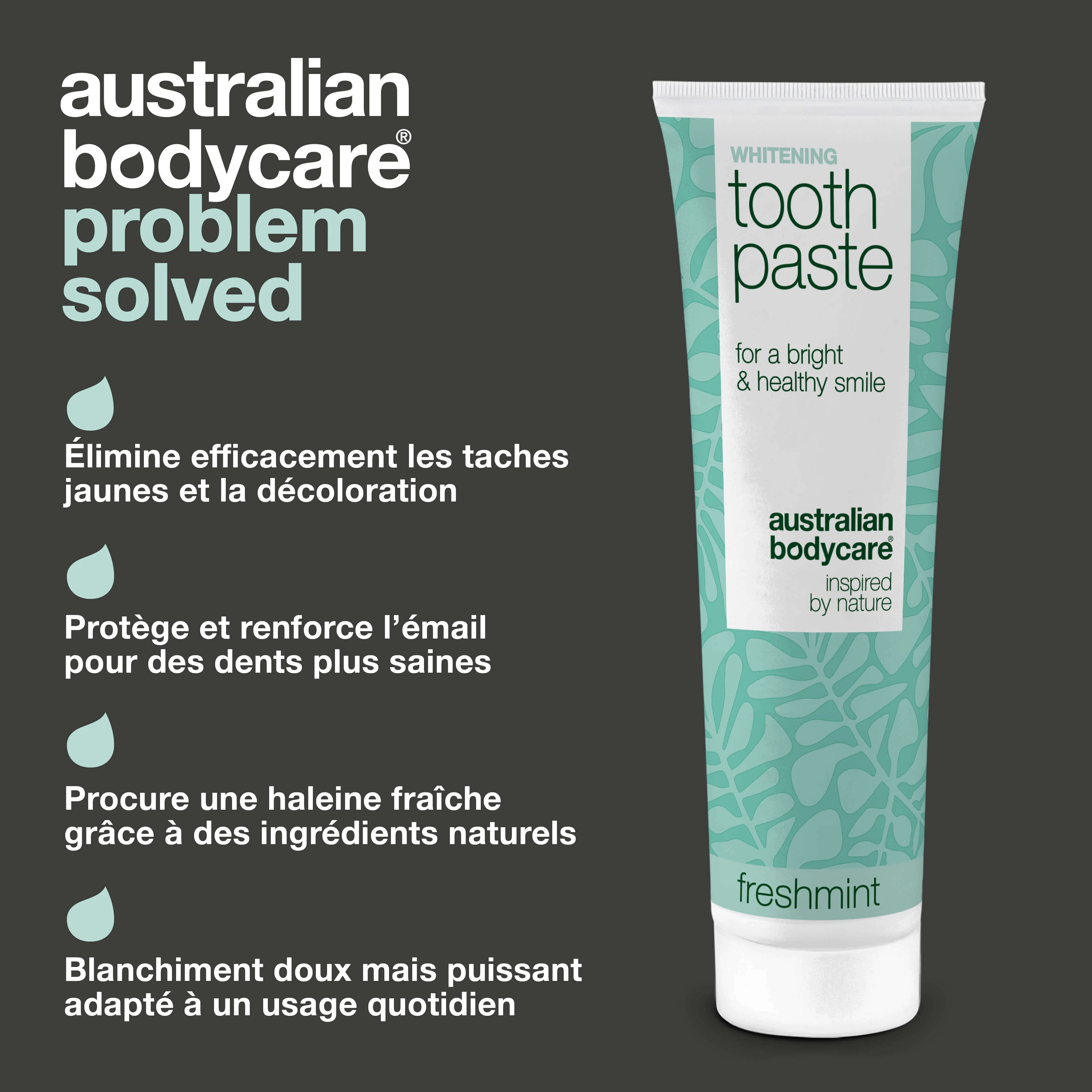 Dentifrice Blanchissant – Élimine les taches et blanchit les dents — Dentifrice blanchissant qui lutte contre les dents jaunes et protège l’émail. Avec silice hydratée, alumine et menthol. - Image 3