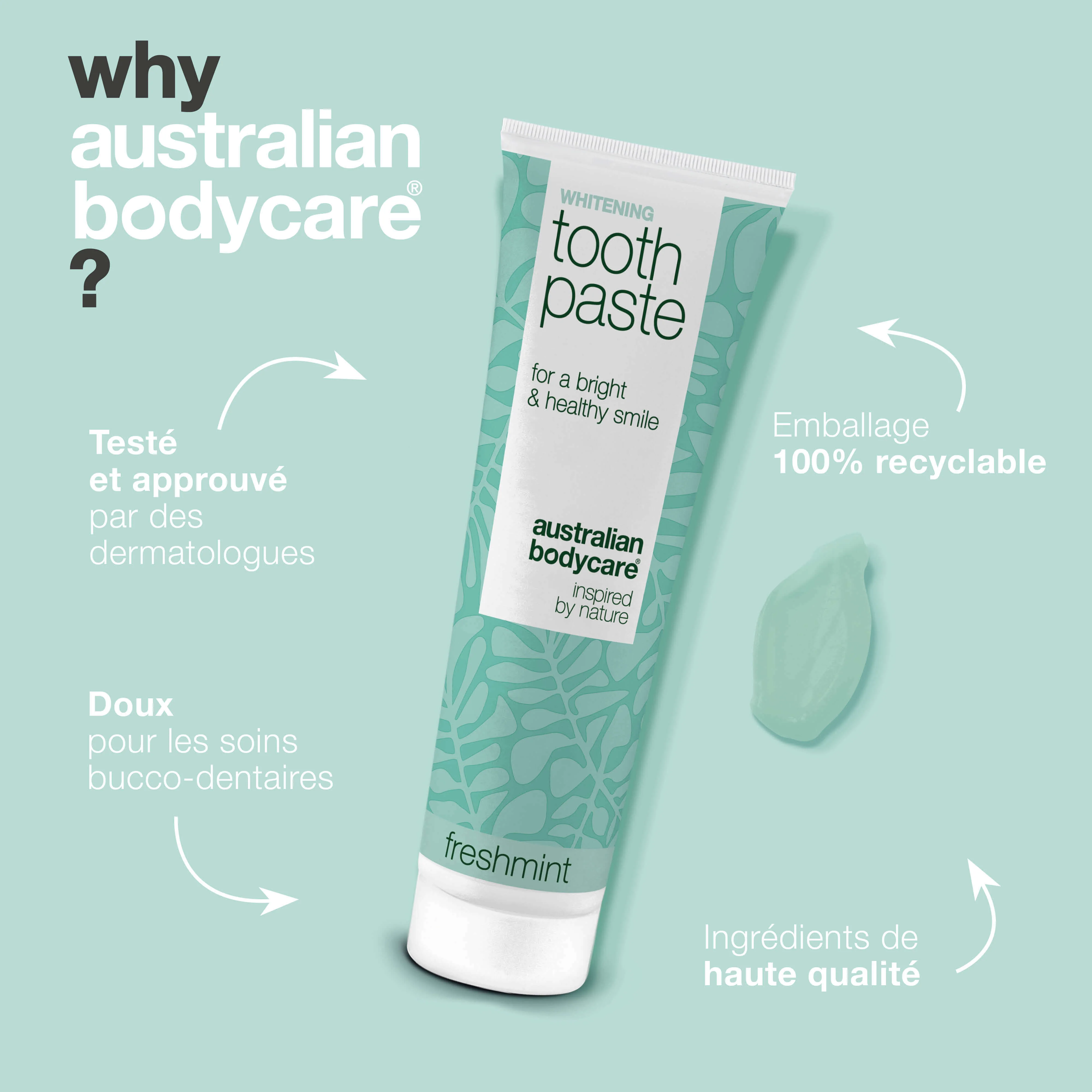 Dentifrice Blanchissant – Élimine les taches et blanchit les dents — Dentifrice blanchissant qui lutte contre les dents jaunes et protège l’émail. Avec silice hydratée, alumine et menthol. - Image 4