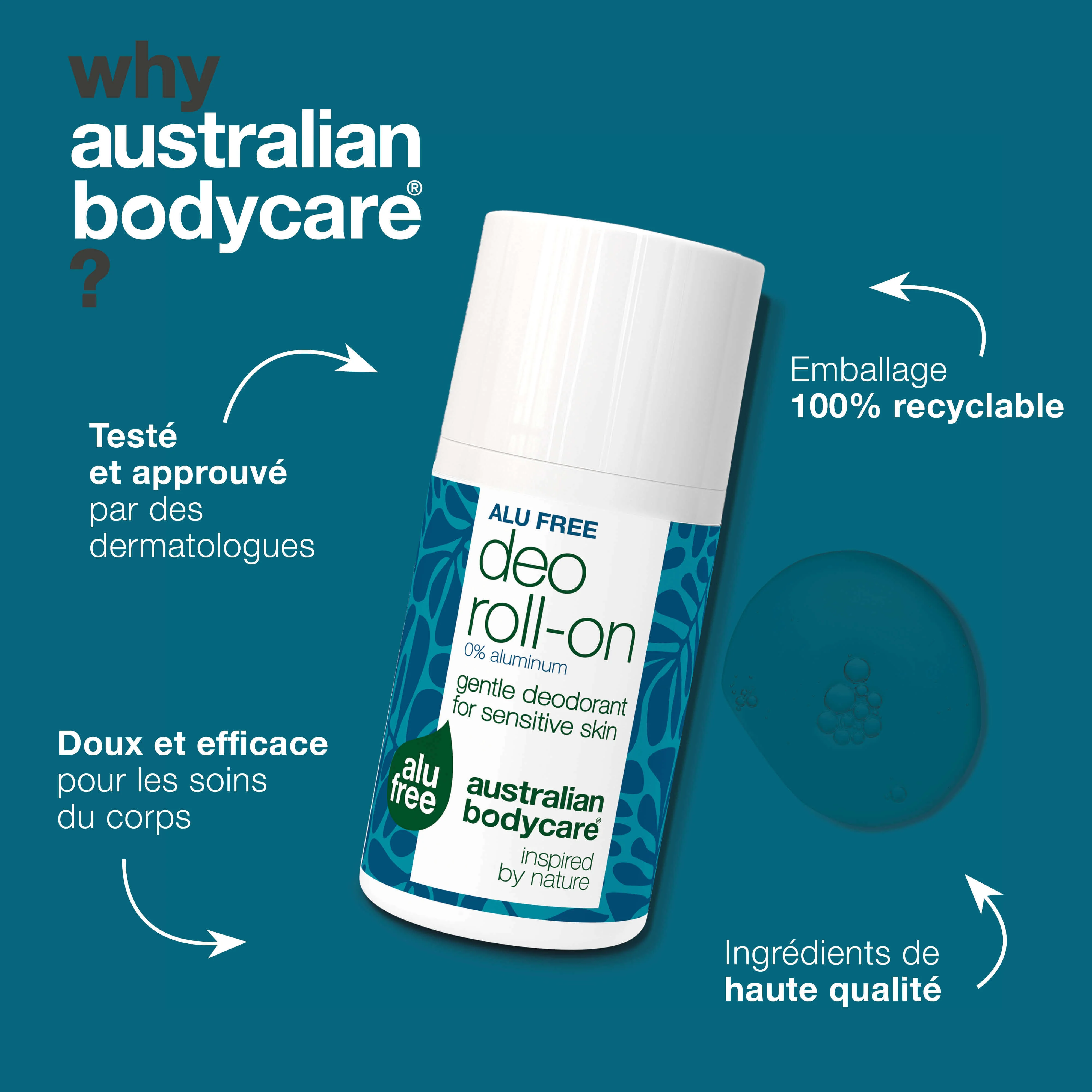 Déodorant roll-on naturel sans aluminium contre les odeurs — Un déodorant sans aluminium qui neutralise les odeurs et respecte votre peau. Fraîcheur longue durée, sans traces. - Image 4