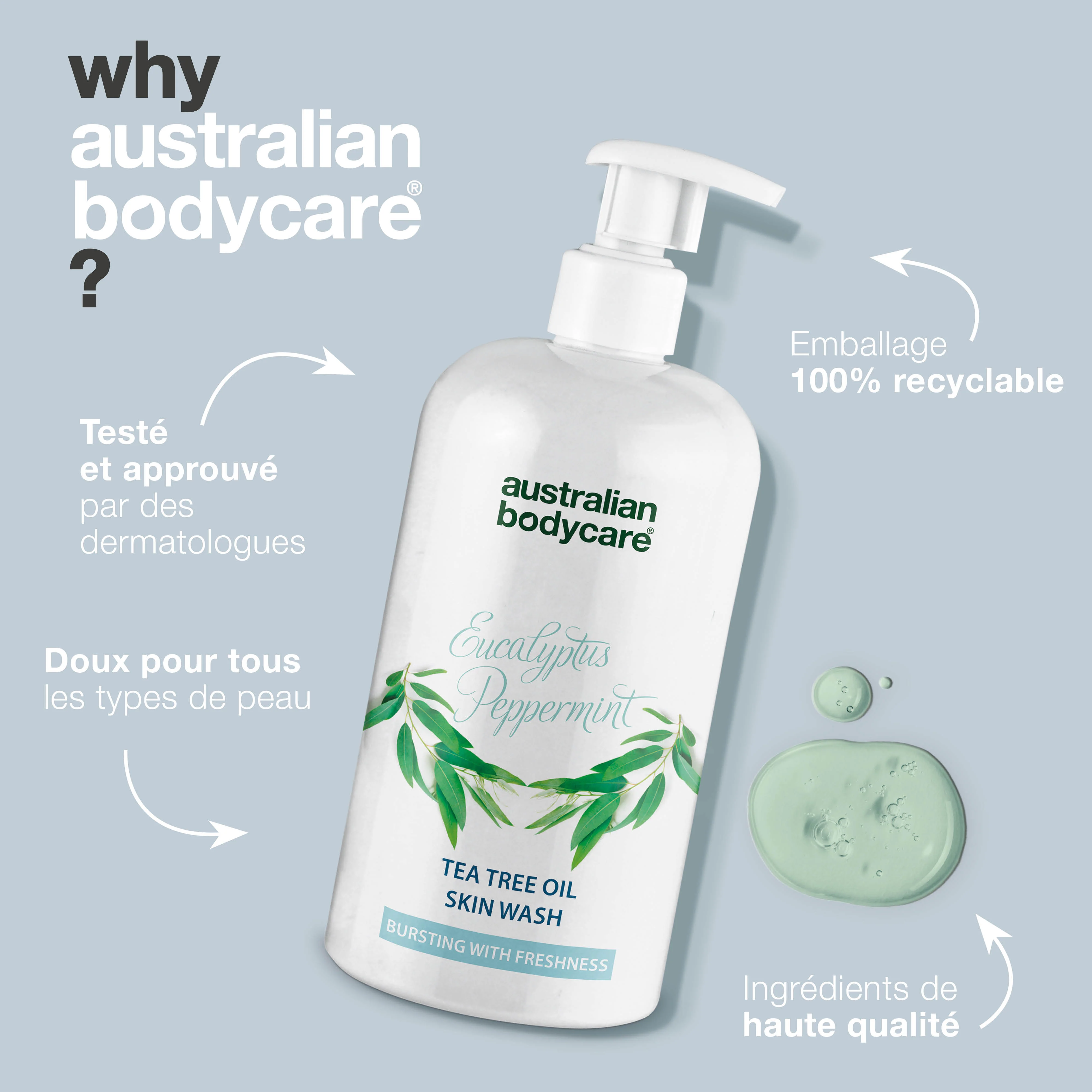 Professionnel Savon pour le corps à l’huile de tea tree & Eucalyptus — Gel de douche à base d'huile naturelle de tea tree et d'eucalyptus, vendu par des professionnels - Image 4