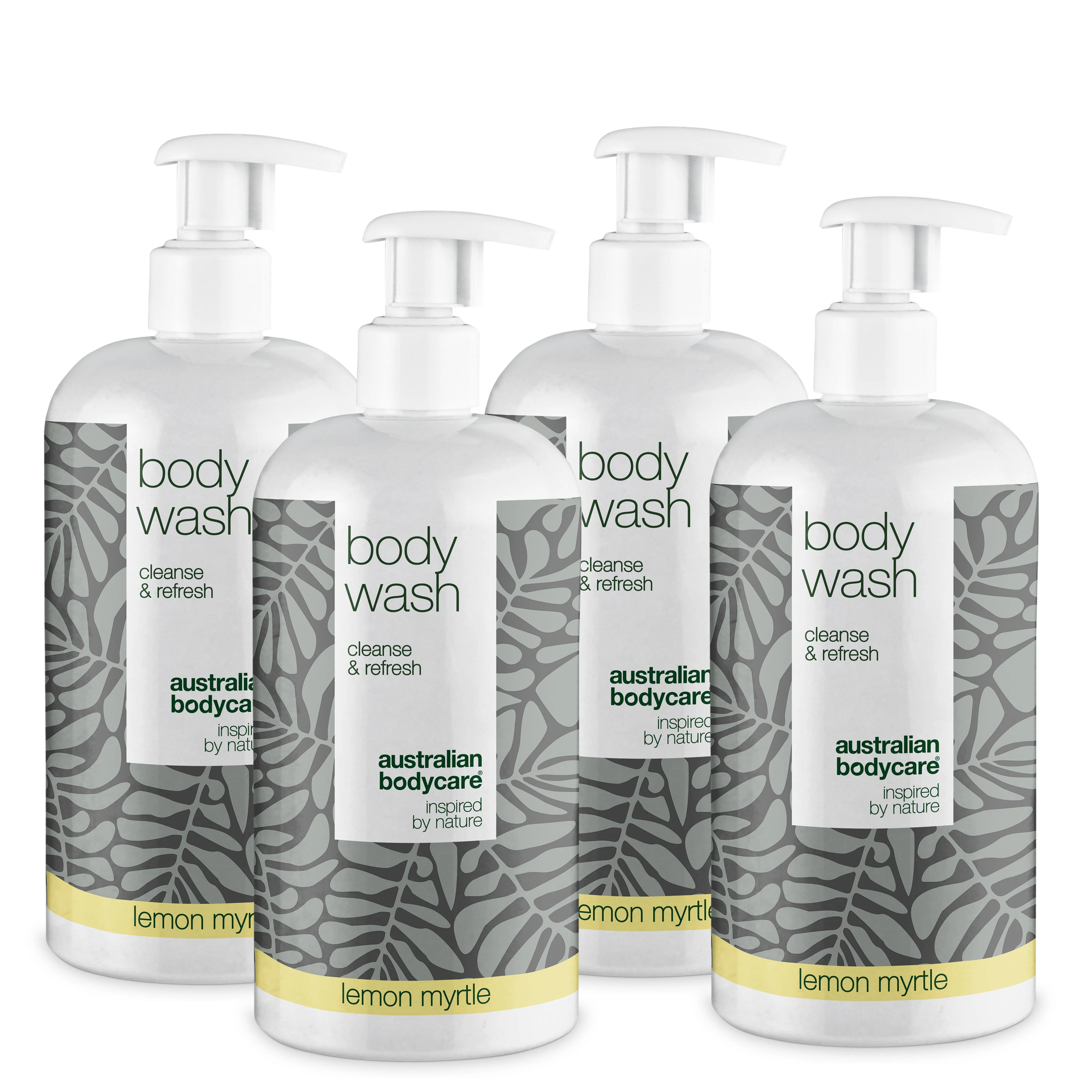 4 Gel douche pour 3 Tea Tree 500 ml Myrte citronnée - offre groupée — Kit de 4 savons pour le corps (500 ml) : Huile de Tea Tree & Myrte Citronnée