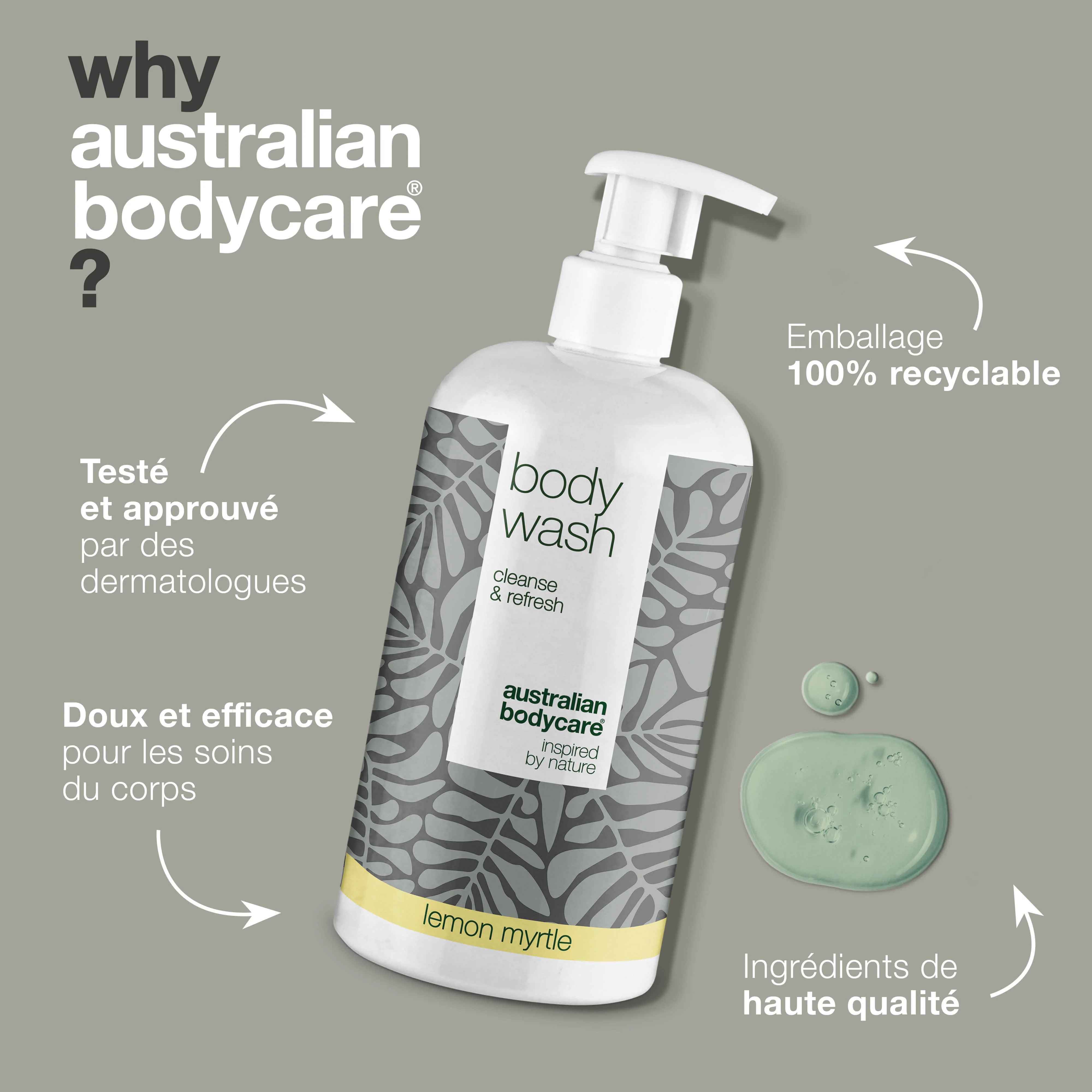 4 Gel douche pour 3 Tea Tree 500 ml Myrte citronnée - offre groupée — Kit de 4 savons pour le corps (500 ml) : Huile de Tea Tree & Myrte Citronnée - Image 4