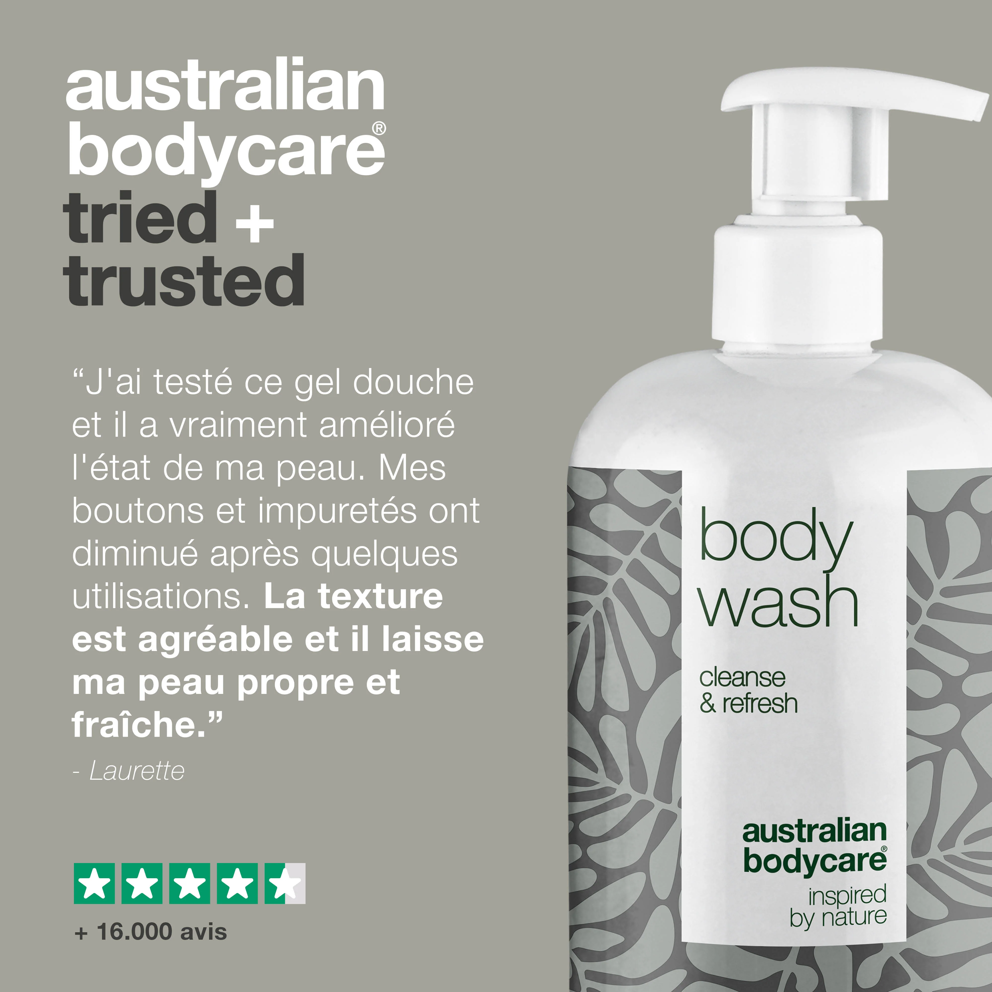 4 Gel douche pour 3 Tea Tree 500 ml Myrte citronnée - offre groupée — Kit de 4 savons pour le corps (500 ml) : Huile de Tea Tree & Myrte Citronnée - Image 5