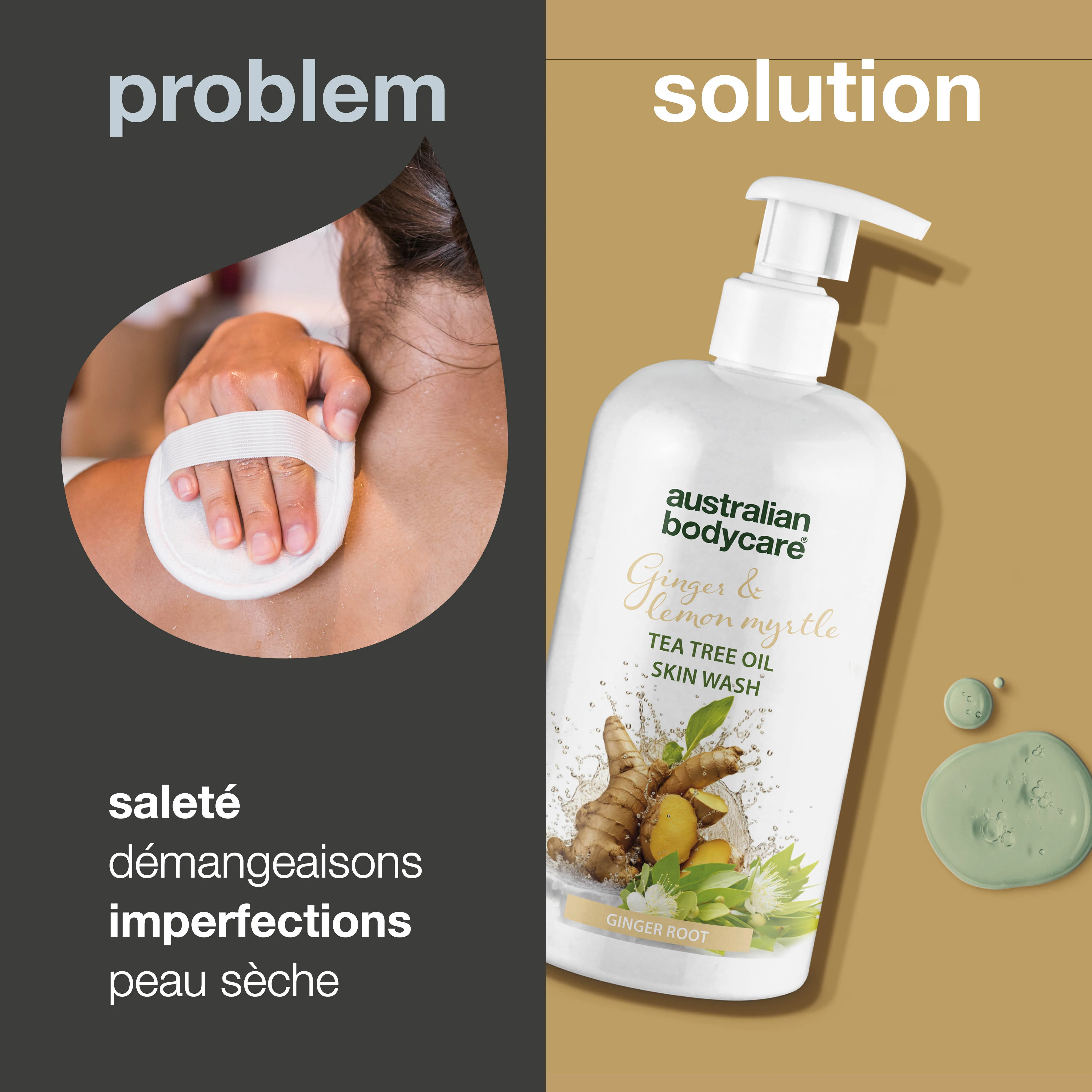 Gel Nettoyant Professionnel au Gingembre et Citron — Un nettoyant corporel enrichi en Huile de Tea Tree et Gingembre - Image 2