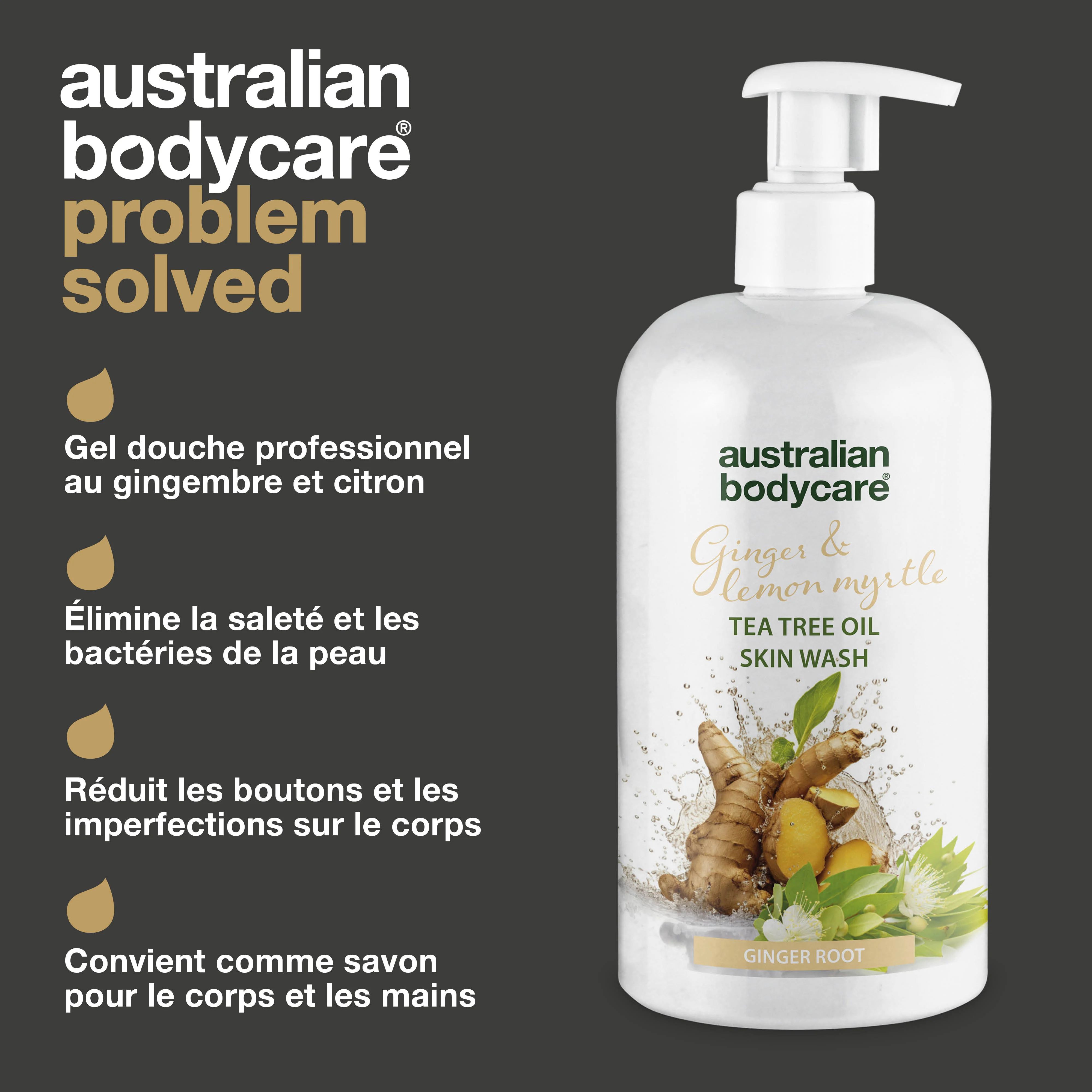 Gel Nettoyant Professionnel au Gingembre et Citron — Un nettoyant corporel enrichi en Huile de Tea Tree et Gingembre - Image 3
