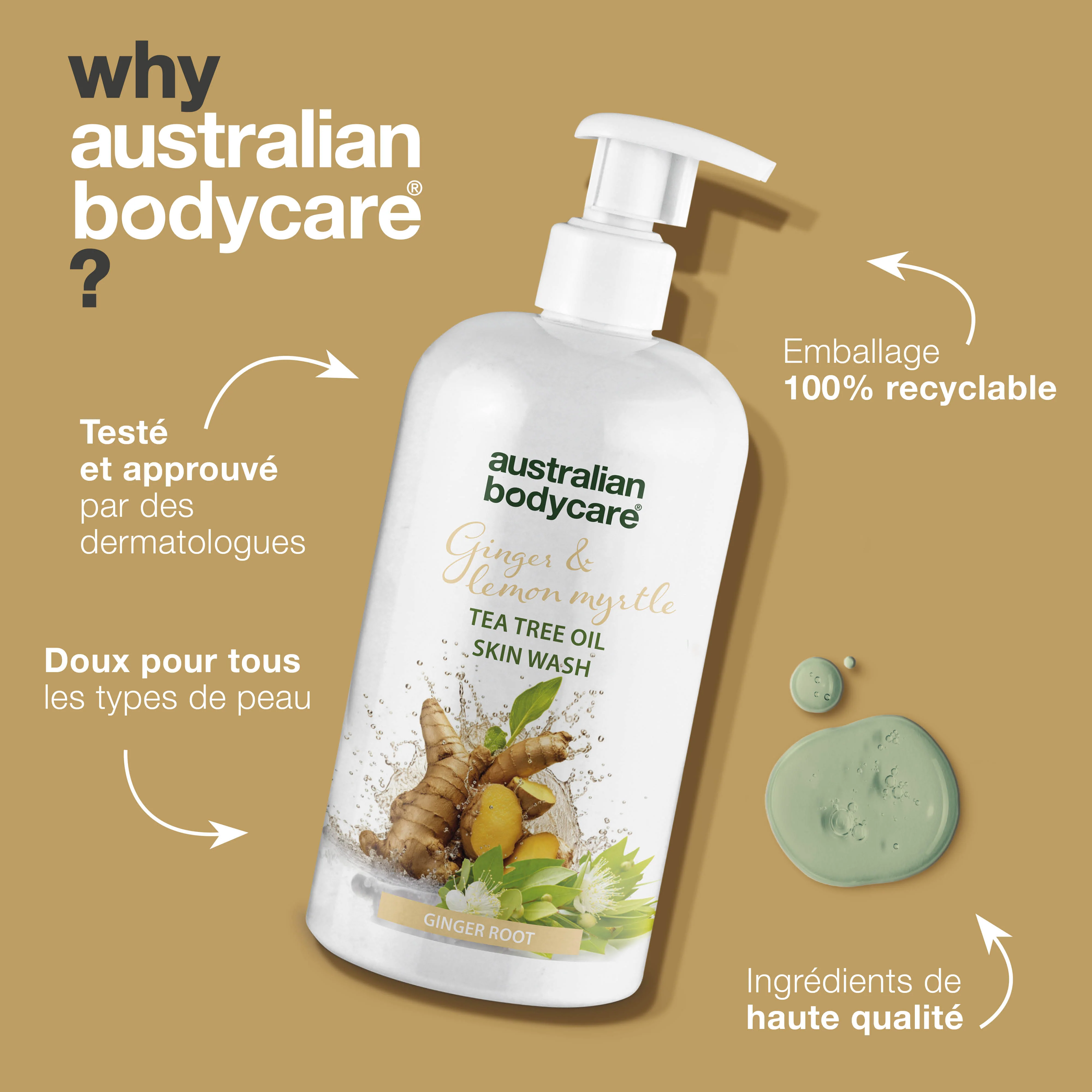 Gel Nettoyant Professionnel au Gingembre et Citron — Un nettoyant corporel enrichi en Huile de Tea Tree et Gingembre - Image 4