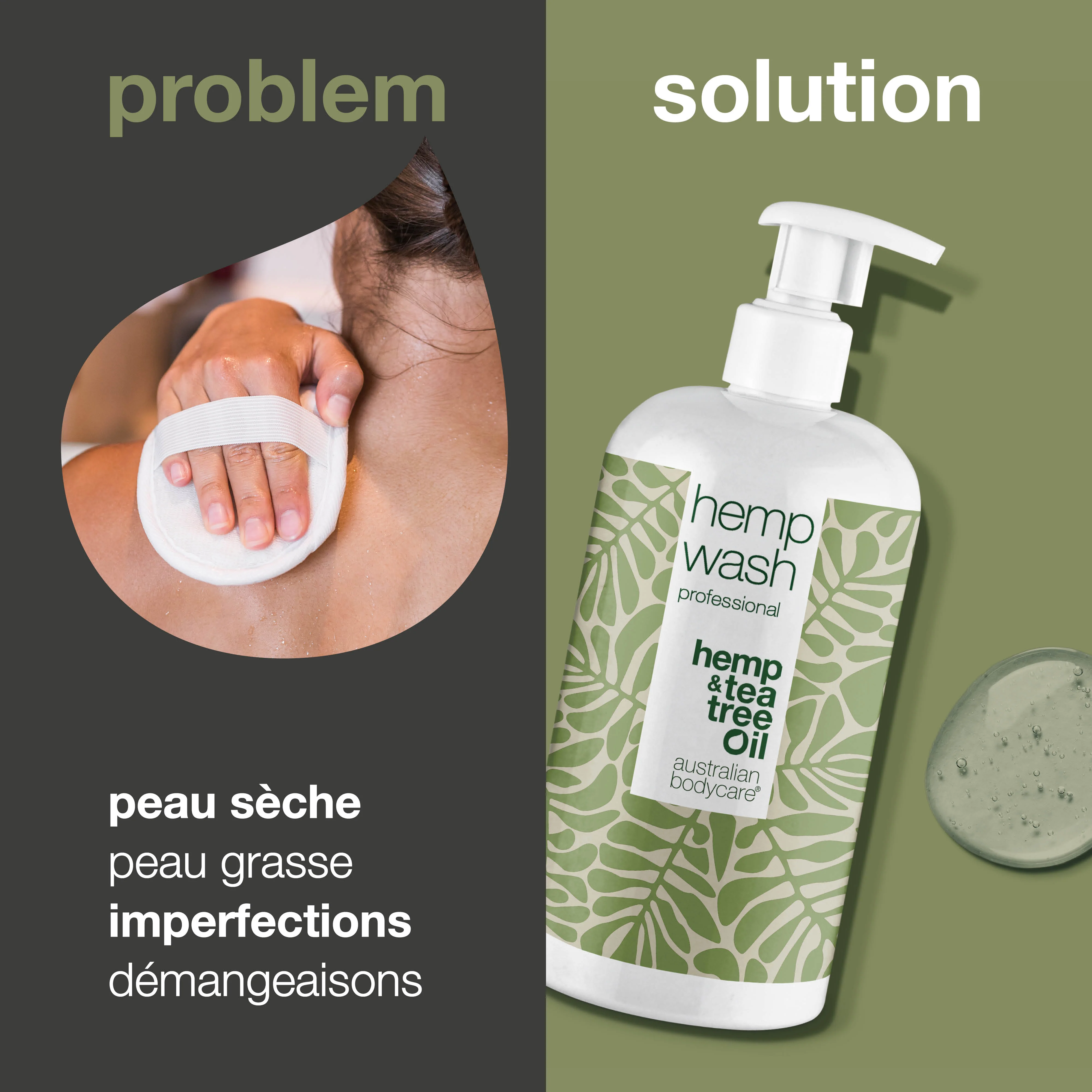 Gel Douche nettoyant au Chanvre — Gel nettoyant à l'huile de chanvre naturelle pour les peaux sèches et grasses - Image 2