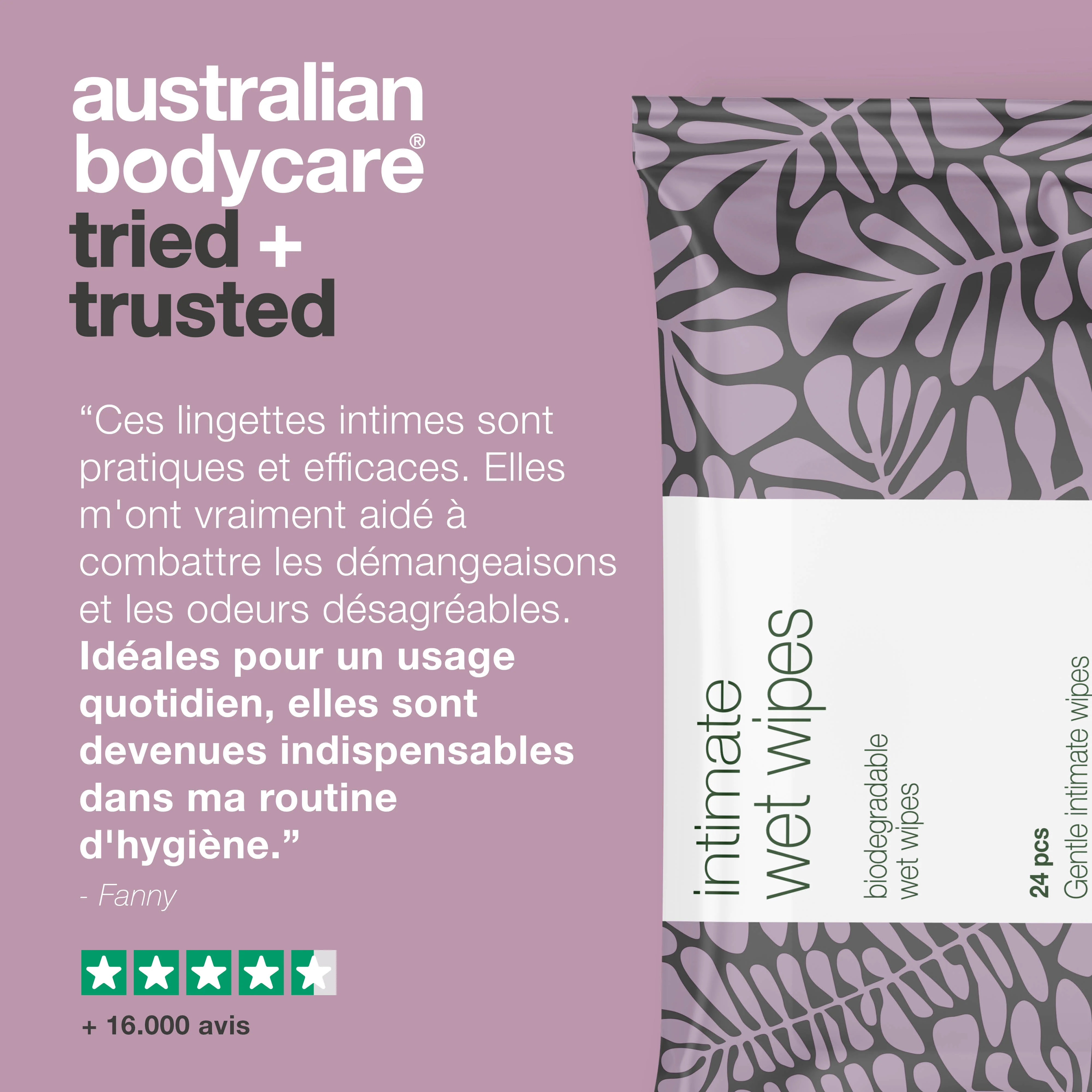 Lingettes intimes individuelles à l'huile de tea tree (24 pièces) — pour les soins intimes quotidiens contre les odeurs indésirables, les démangeaisons et la sécheresse - Image 5
