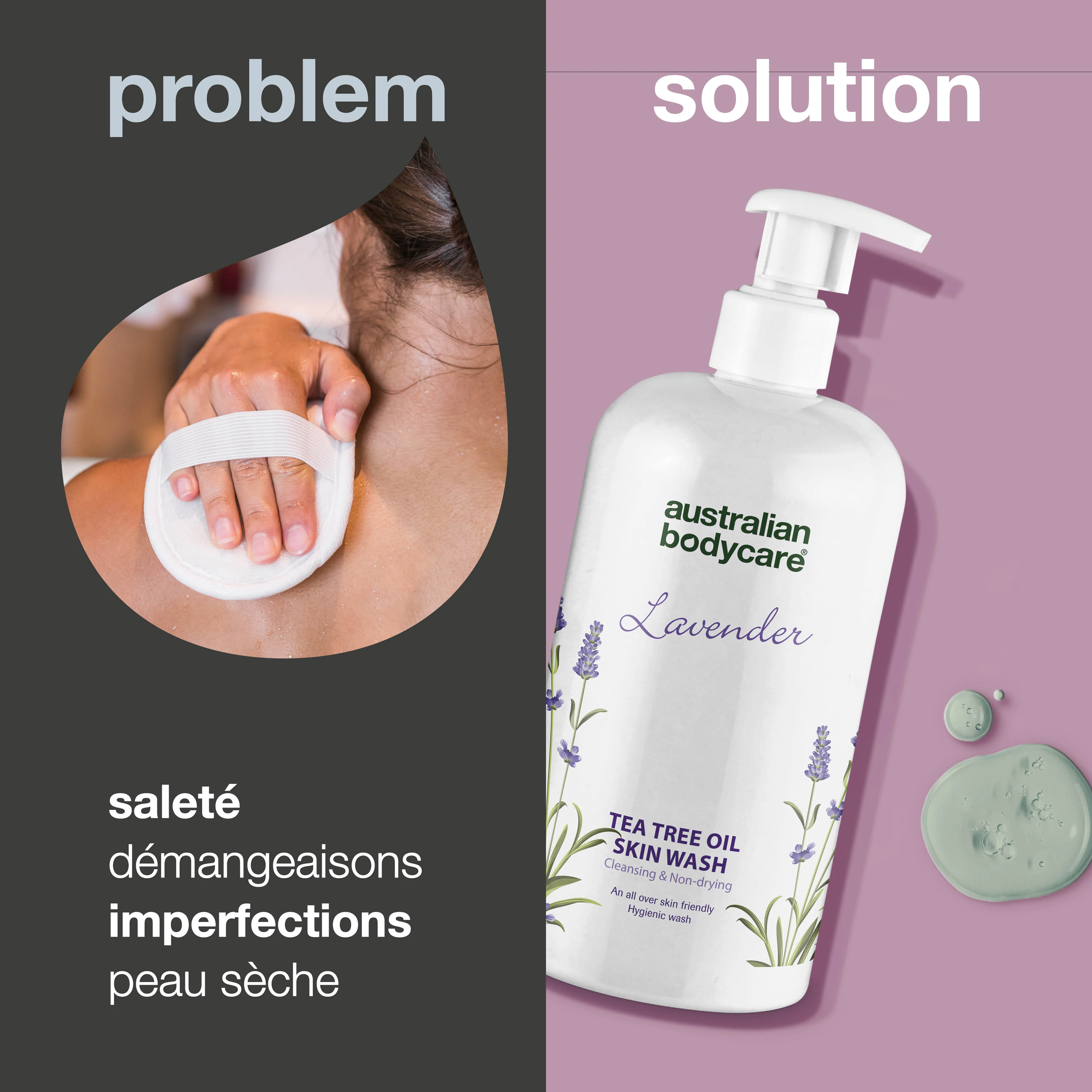 Professionnel Savon pour le corps à l’huile de tea tree & lavande — Gel douche à l'huile de tea tree et à la lavande pour le lavage quotidien du corps - Image 2