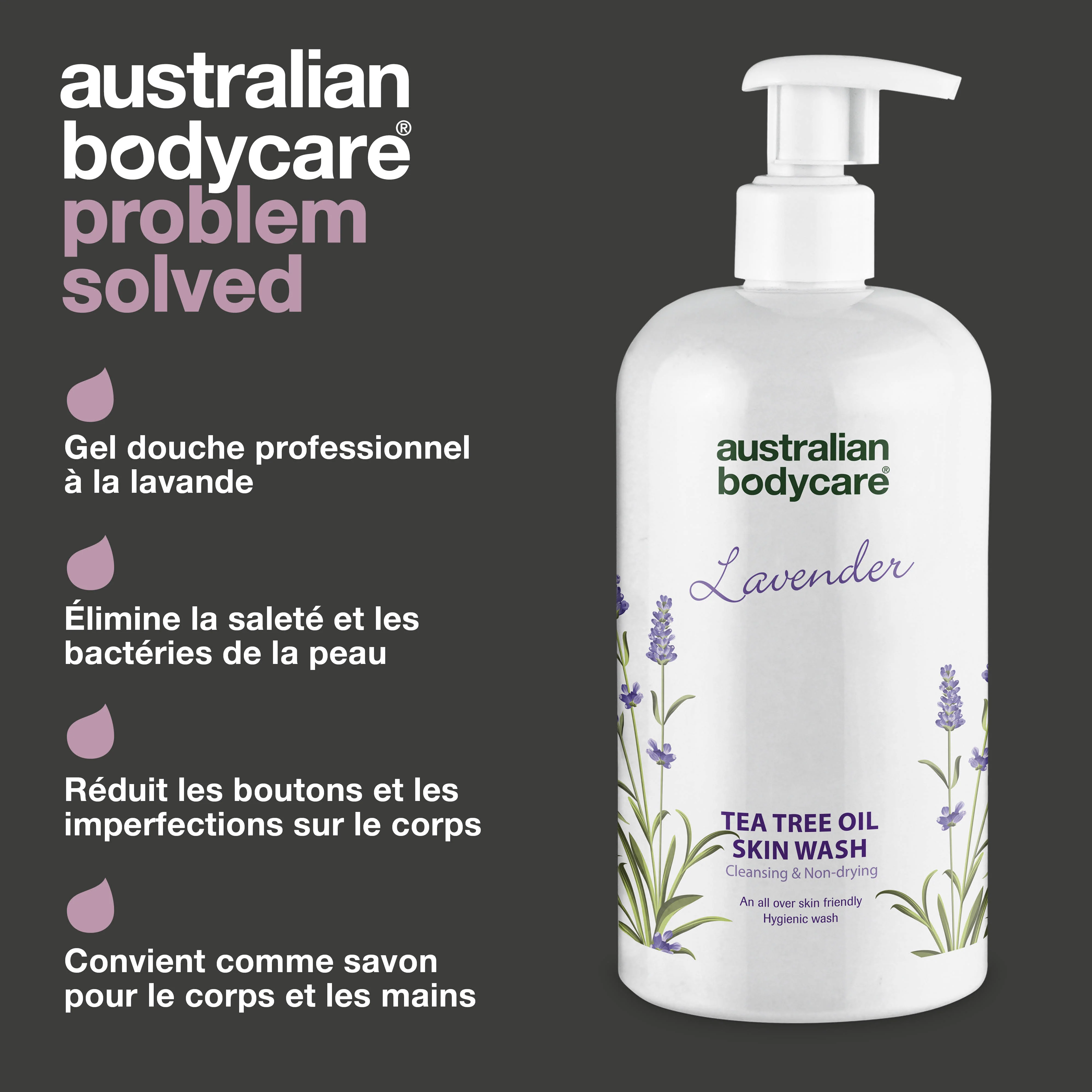 Professionnel Savon pour le corps à l’huile de tea tree & lavande — Gel douche à l'huile de tea tree et à la lavande pour le lavage quotidien du corps - Image 3
