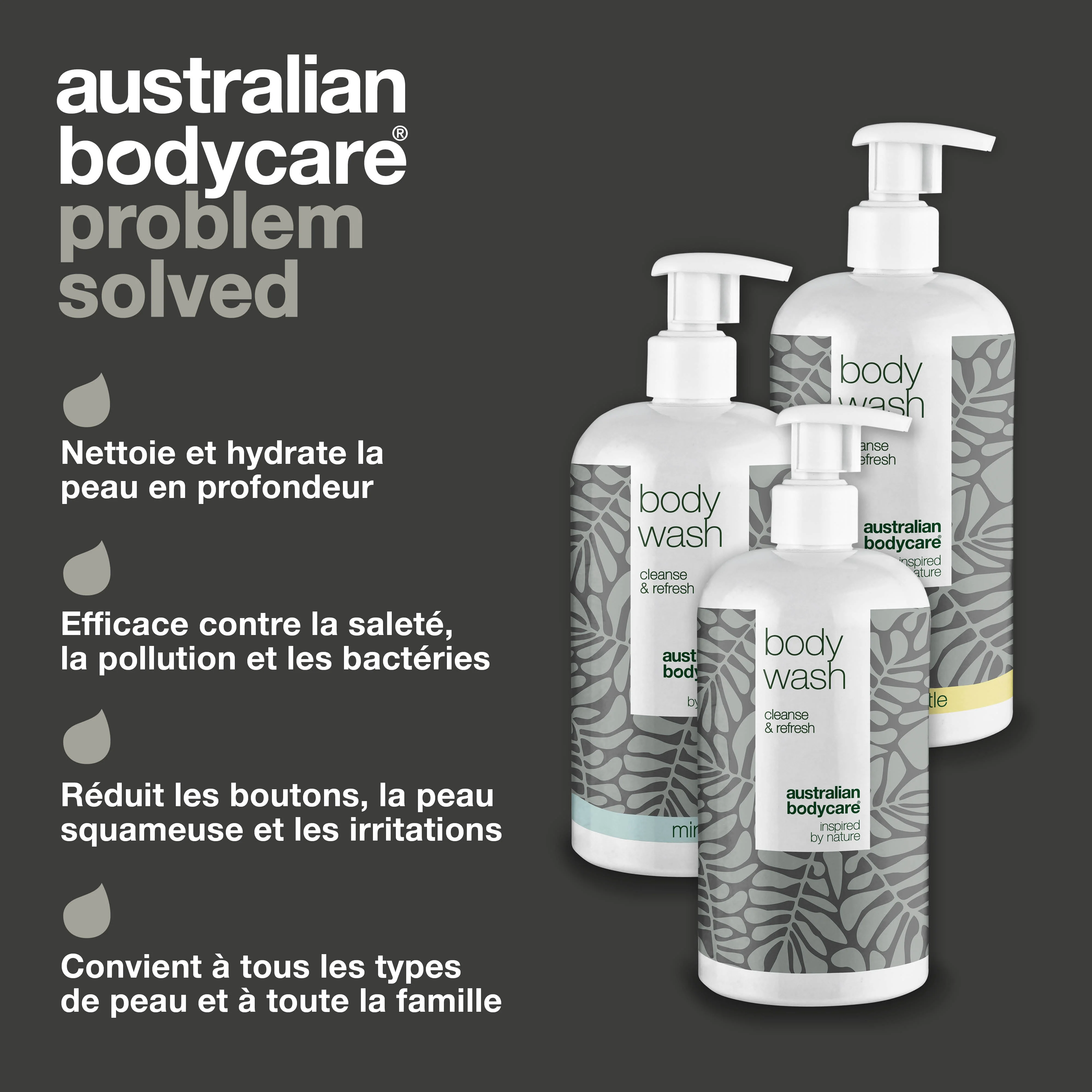 3 pour 2 Gel lavant pour le corps 500 ml - achat groupé — Lot de 3 gels douche (500 ml) : Huile de tea Tree, Myrte Citronnée et Menthe - Image 3