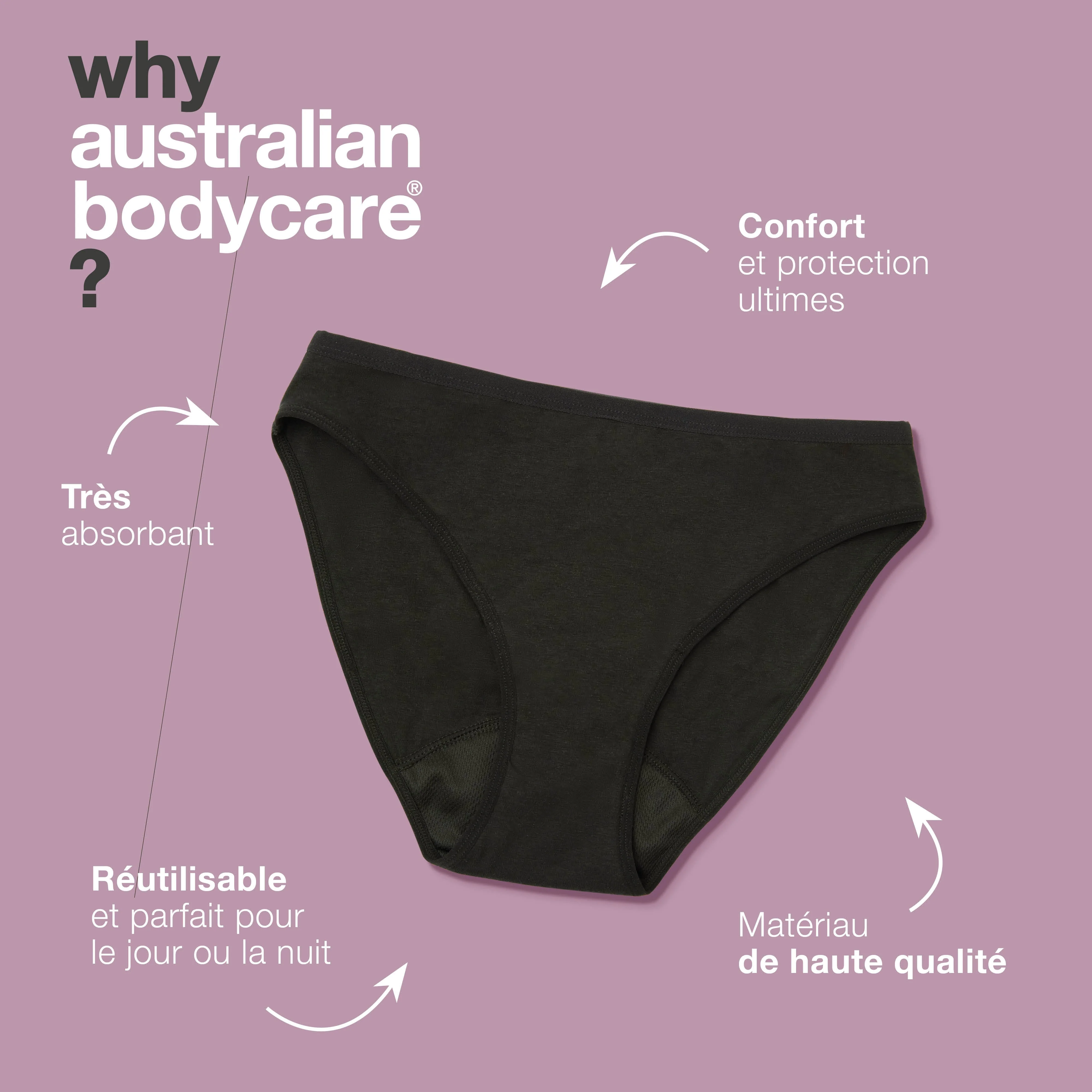 Culottes menstruelles – Oubliez tampons et serviettes — Optez pour les culottes menstruelles réutilisables. Confortables, anti-fuites et idéales jour et nuit. - Image 4