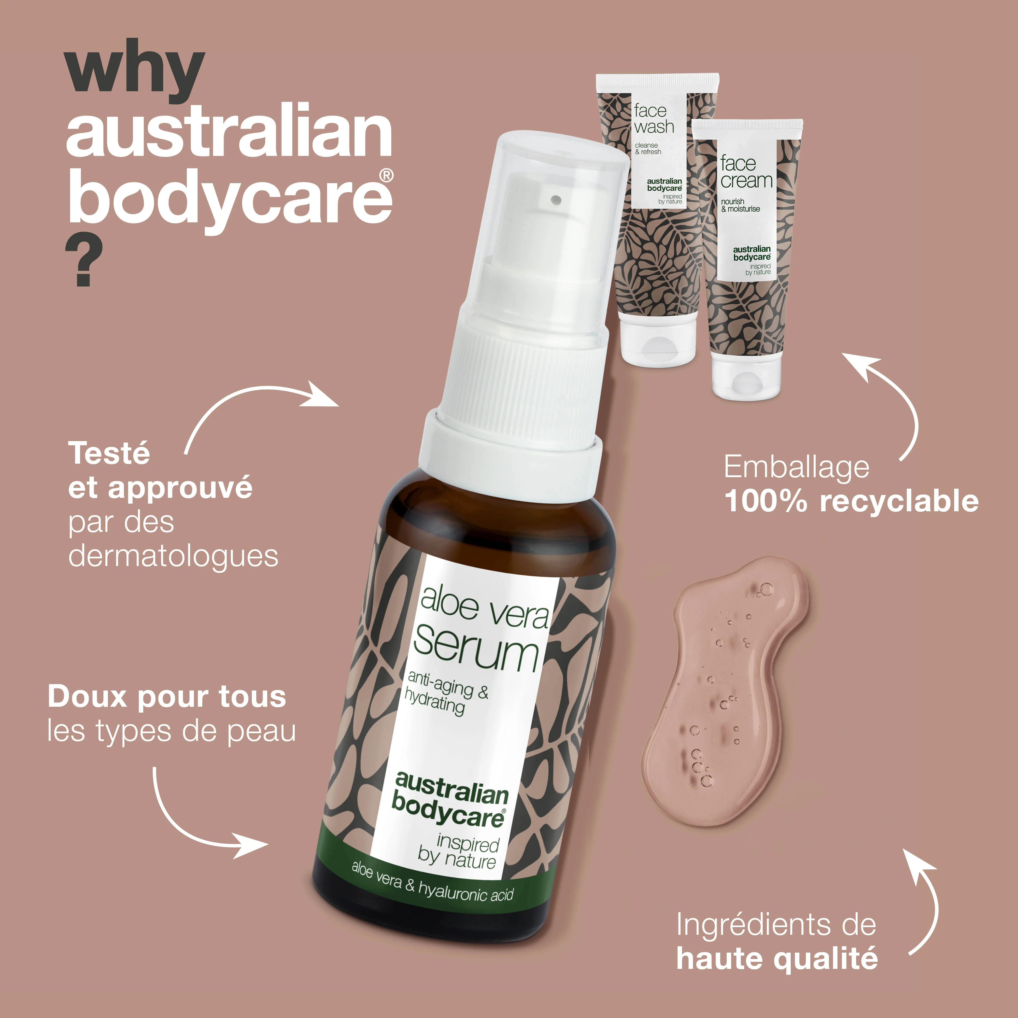 Kit pour les rides et les peaux déshydratées — 3 produits anti—âge pour les peaux sèches : nettoyant pour le visage, crème, et sérum à l'aloe vera - Image 4