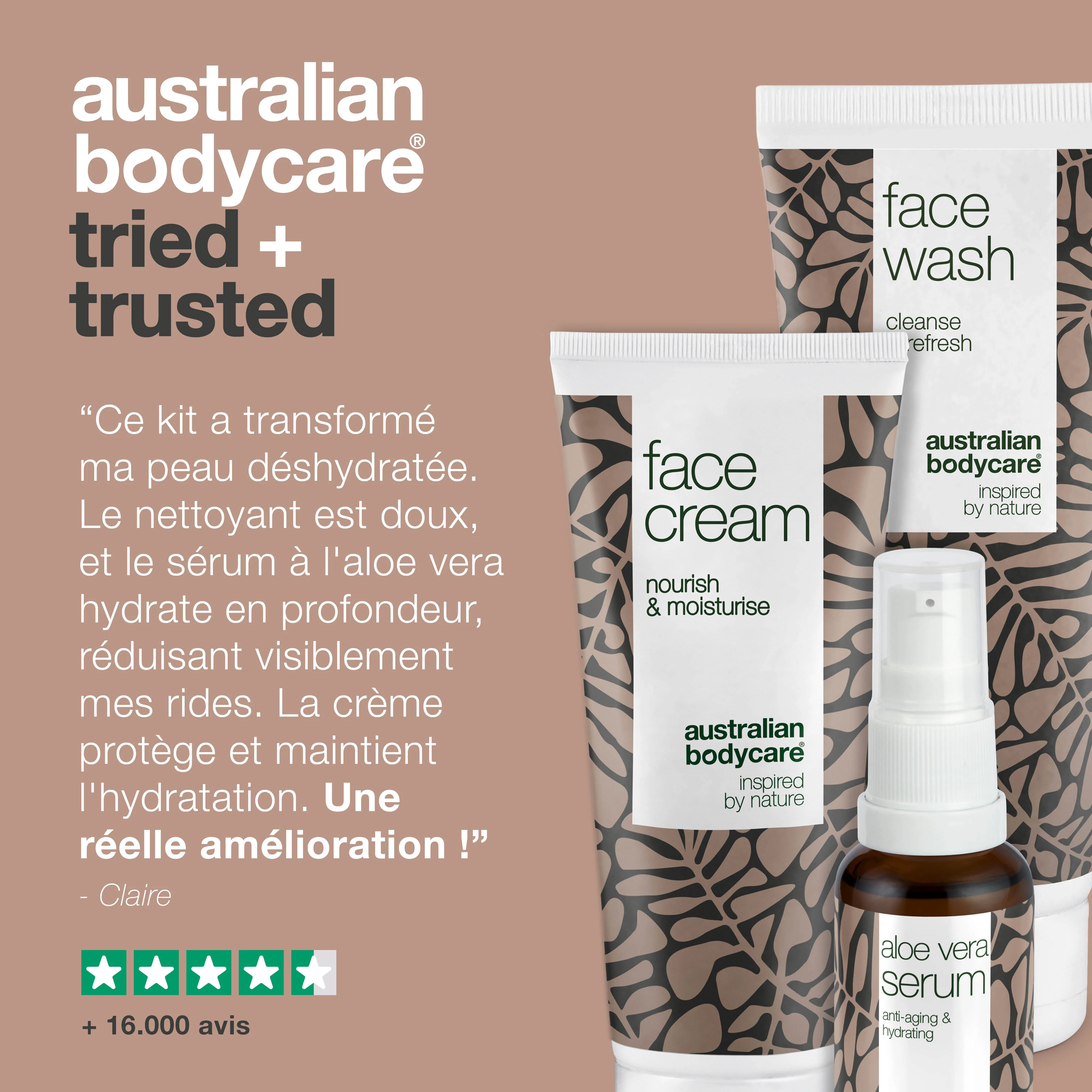 Kit pour les rides et les peaux déshydratées — 3 produits anti—âge pour les peaux sèches : nettoyant pour le visage, crème, et sérum à l'aloe vera - Image 5