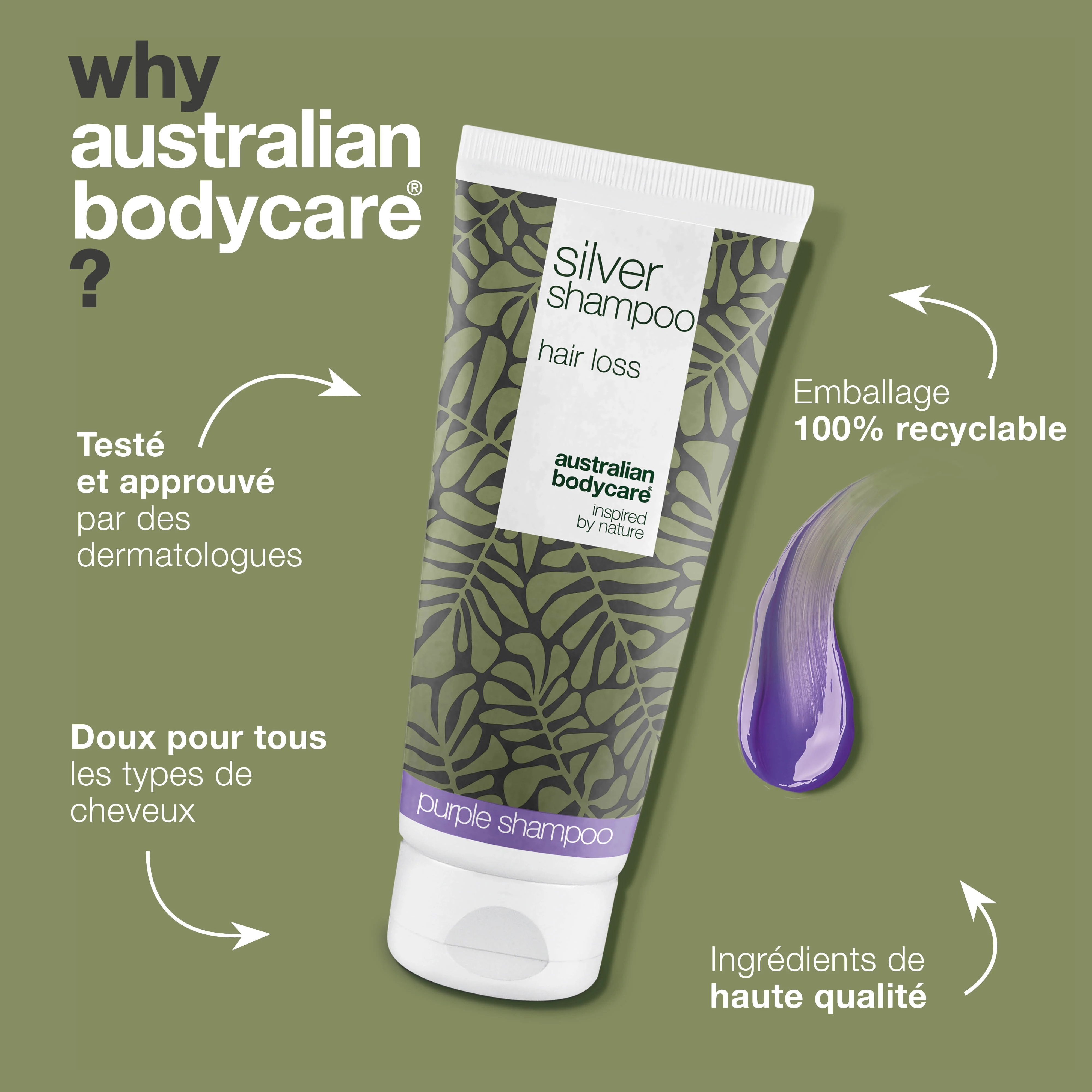 Shampooing Silver – Favorise la croissance et ravive la couleur — Neutralisez les tons jaunes avec le Shampooing Silver. Nourrit vos cheveux et soutient une couleur blonde ou grise éclatante. - Image 4