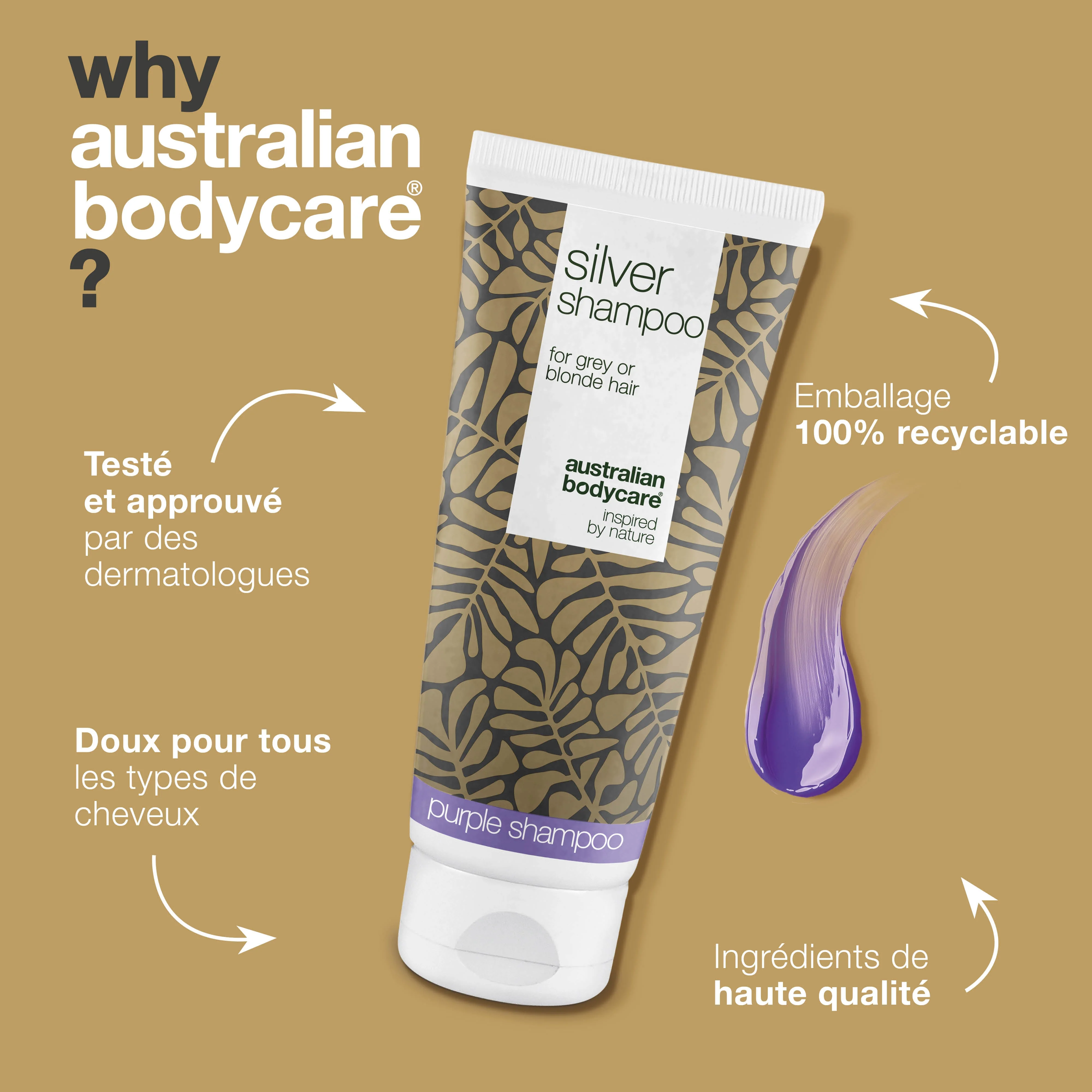 Silver Shampoo – Pour des cheveux blonds et gris frais et éclatants — Silver Shampoo réduit les reflets jaunes et améliore les tons froids. Idéal pour cheveux blonds et gris. - Image 4