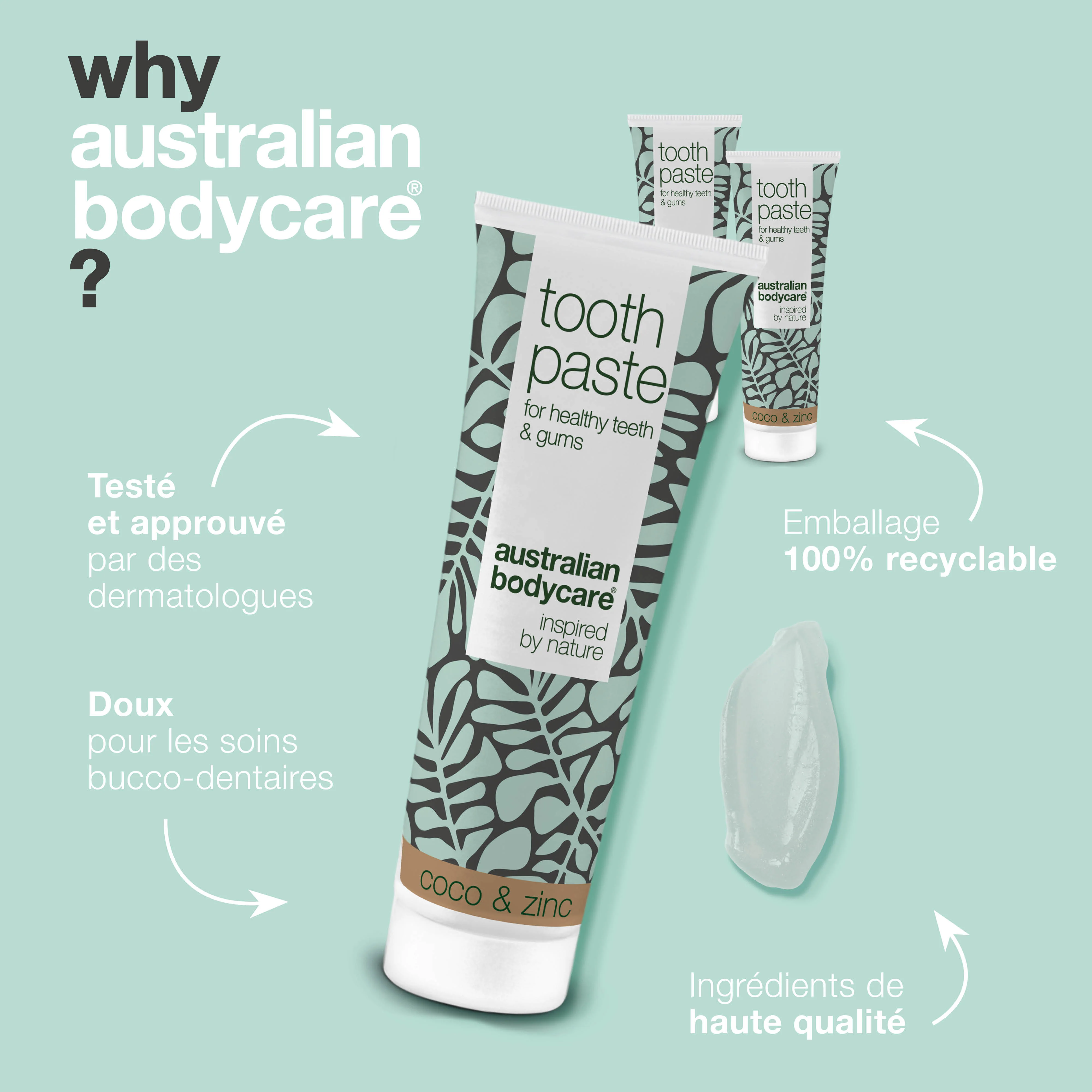 3 Dentifrice à l'huile de tea tree, noix de coco et zinc — Pour le traitement quotidien des maladies parodontales, des mycoses et de la gingivite - Image 4