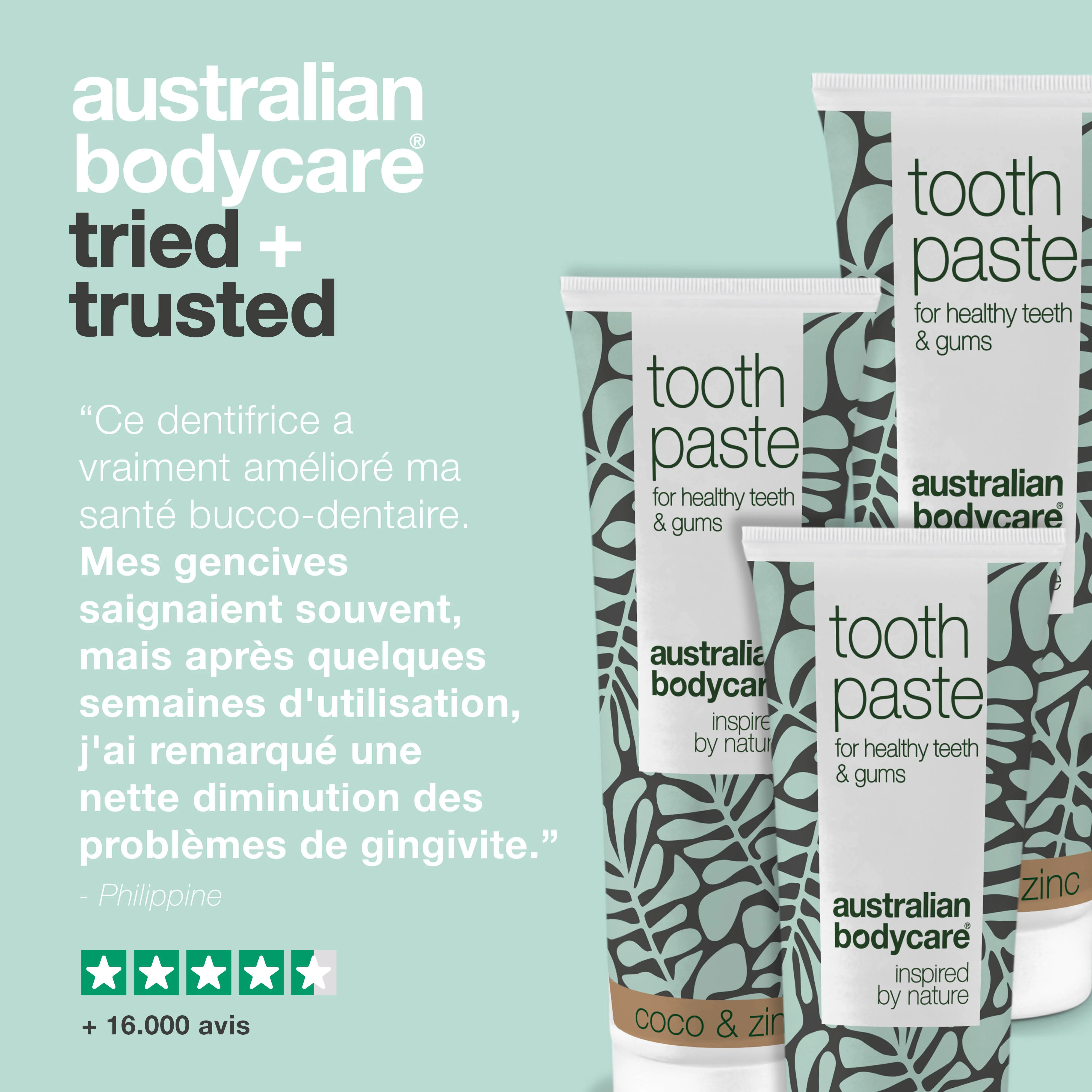 3 Dentifrice à l'huile de tea tree, noix de coco et zinc — Pour le traitement quotidien des maladies parodontales, des mycoses et de la gingivite - Image 5