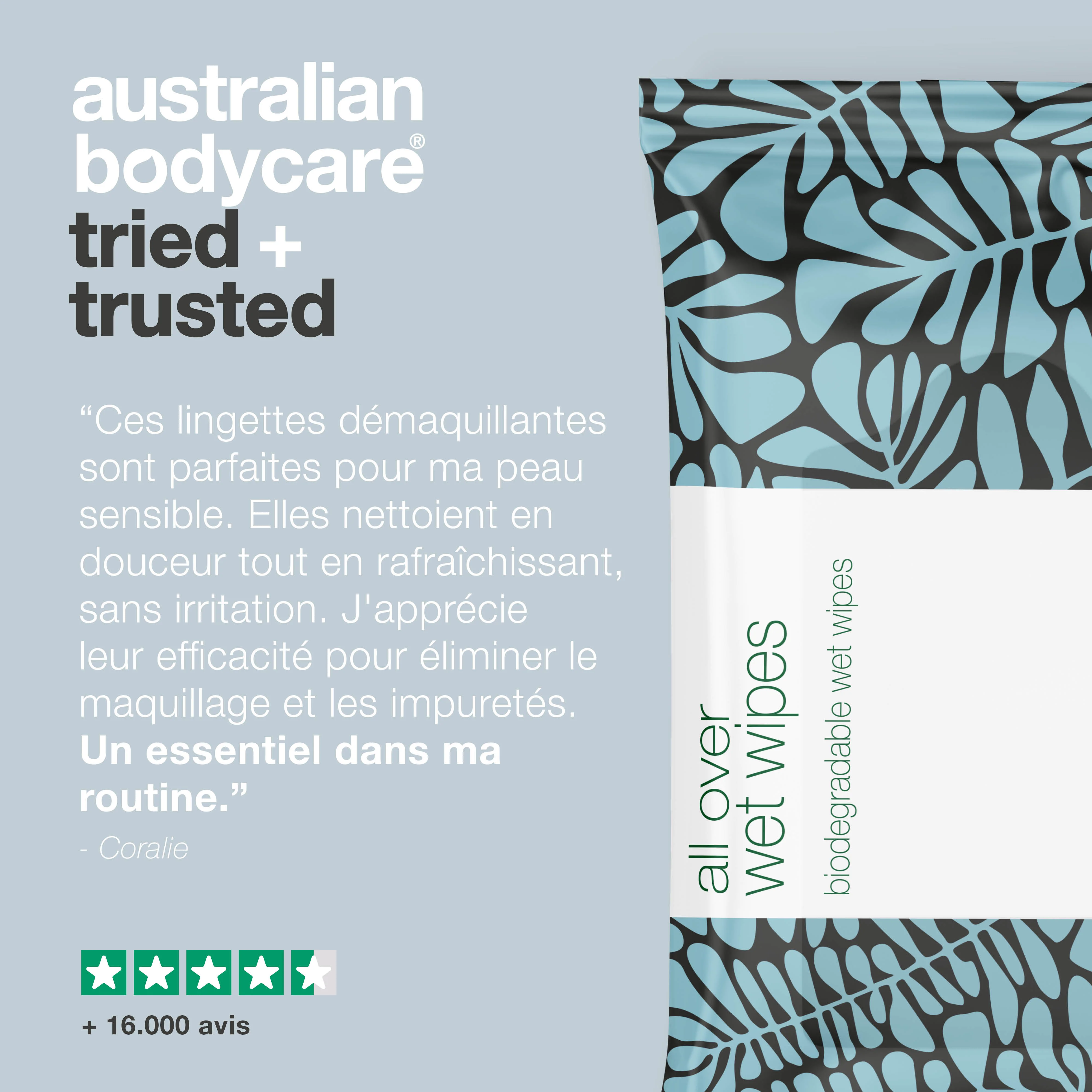 Lingettes démaquillantes peau sensible à l'huile de tea tree (24 pièces) — Nettoie et rafraîchit efficacement la peau du corps - Image 5