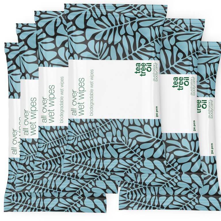 Lingettes démaquillantes peau sensible à l'huile de tea tree (24 pièces) — Nettoie et rafraîchit efficacement la peau du corps - Image 8