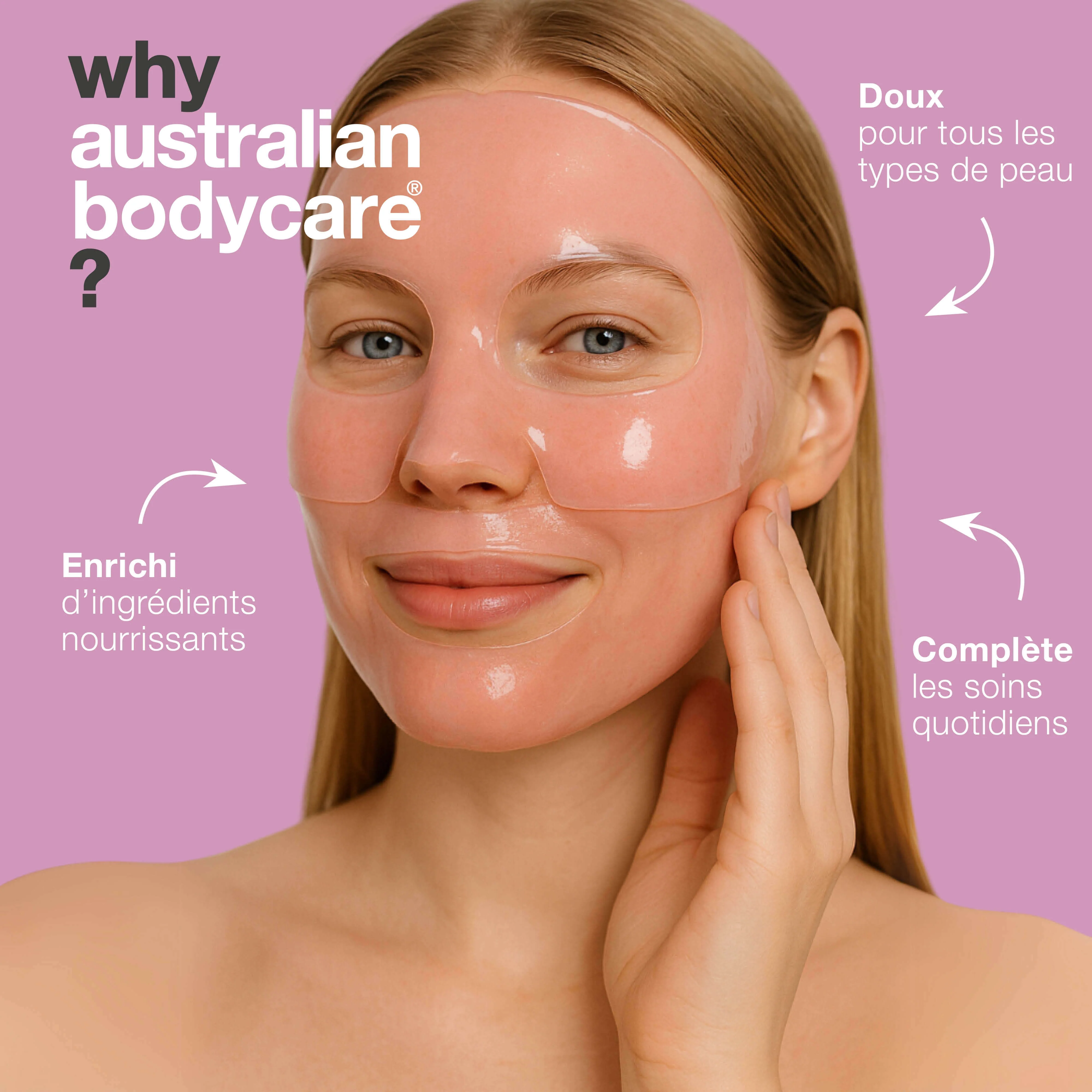 Masque Vitamine B12 Collagène pour peau sèche et fatiguée — Masque B12 Collagène pour peau sèche et terne. Avec B12, niacinamide, peptides, collagène et acide hyaluronique pour hydrater et lisser. - Image 3