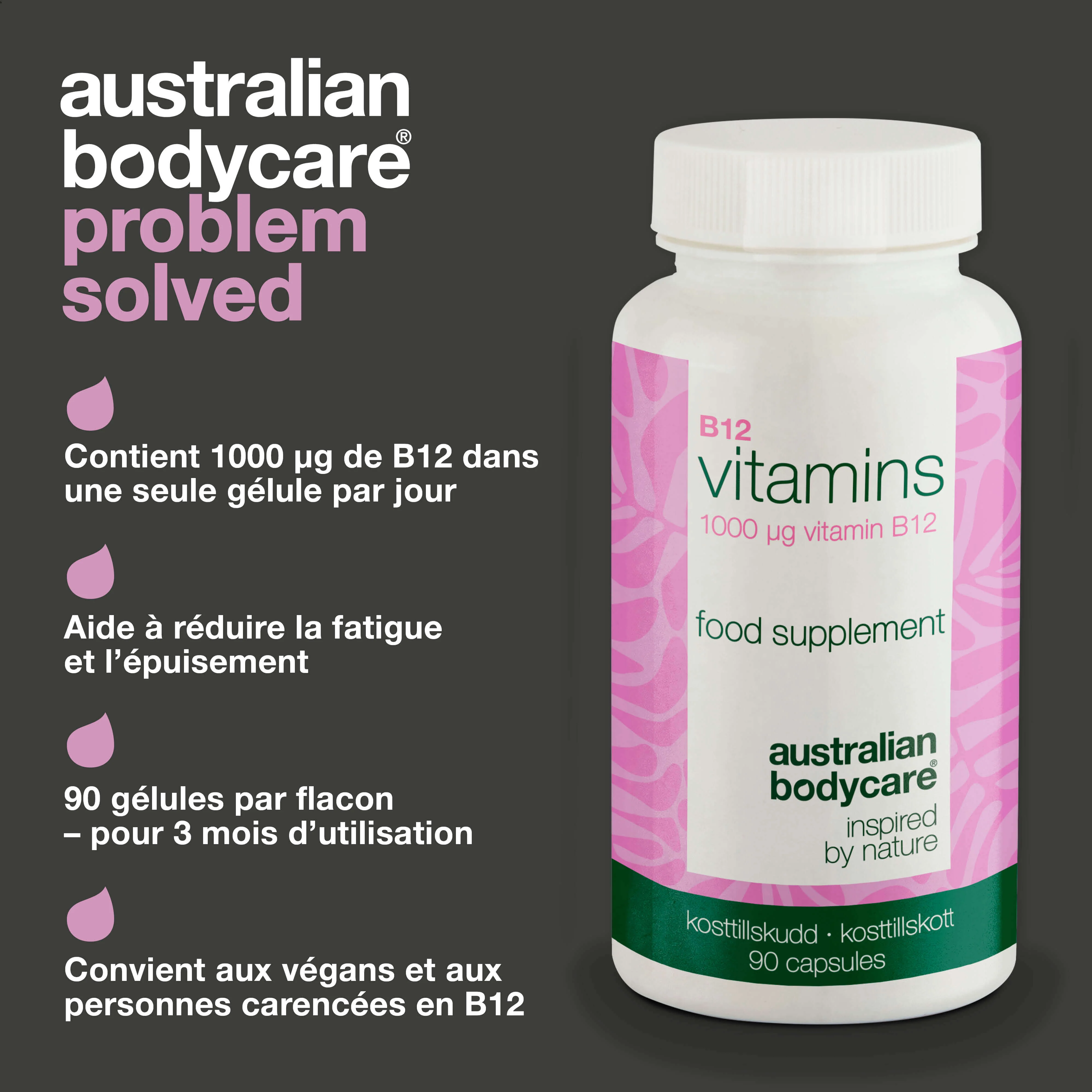 Vitamine B12 – Complément alimentaires 1000 µg, 90 Gélules Véganes — Vitamine B12 1000 µg par gélule. 90 gélules véganes pour 90 jours. Idéal pour l’énergie et les régimes à base de plantes. - Image 3