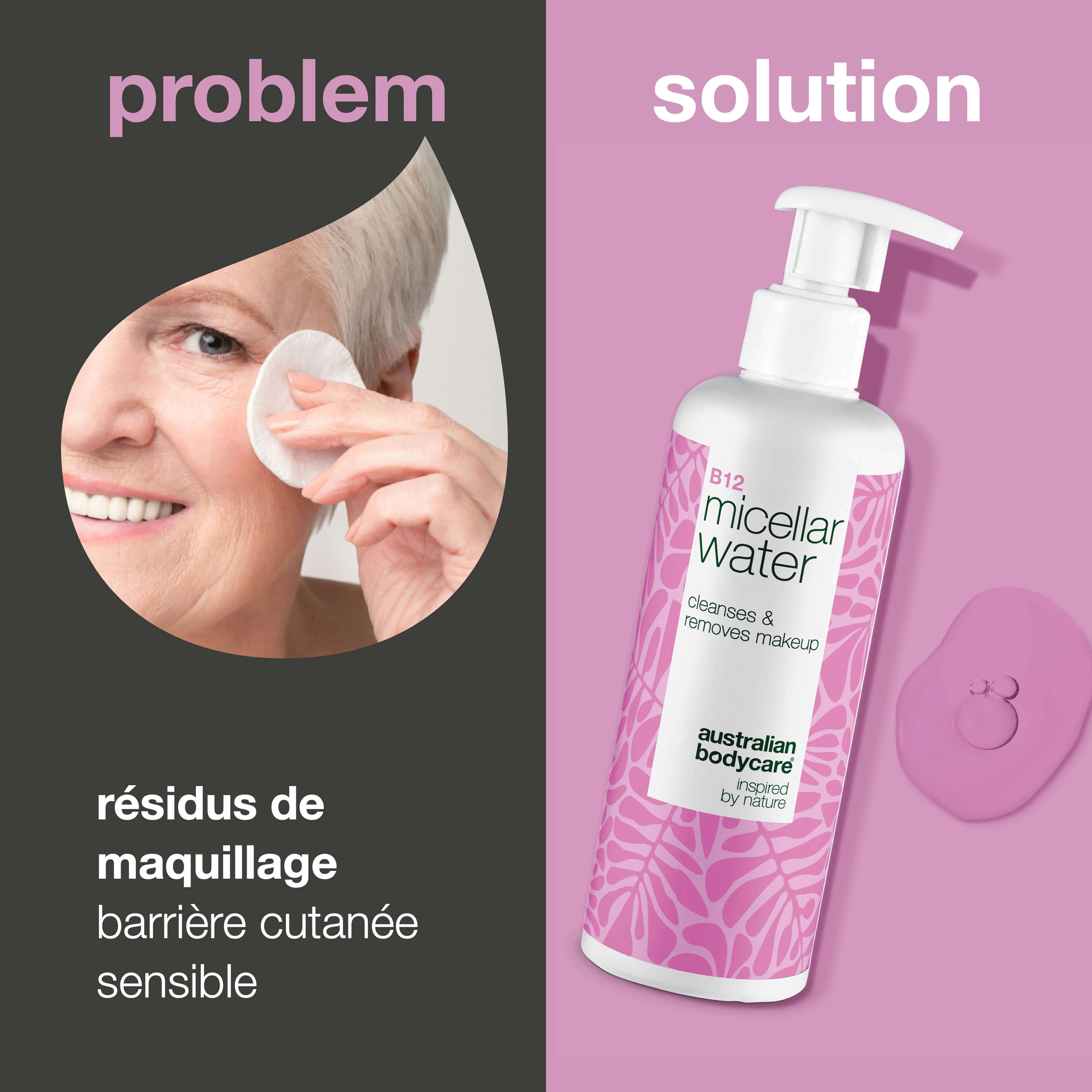 Eau micellaire – Démaquille et apaise les rougeurs — Eau micellaire pour calmer rougeurs et démaquiller. Idéal peau réactive. Contient B12, niacinamide, glycérine et propanediol. - Image 2