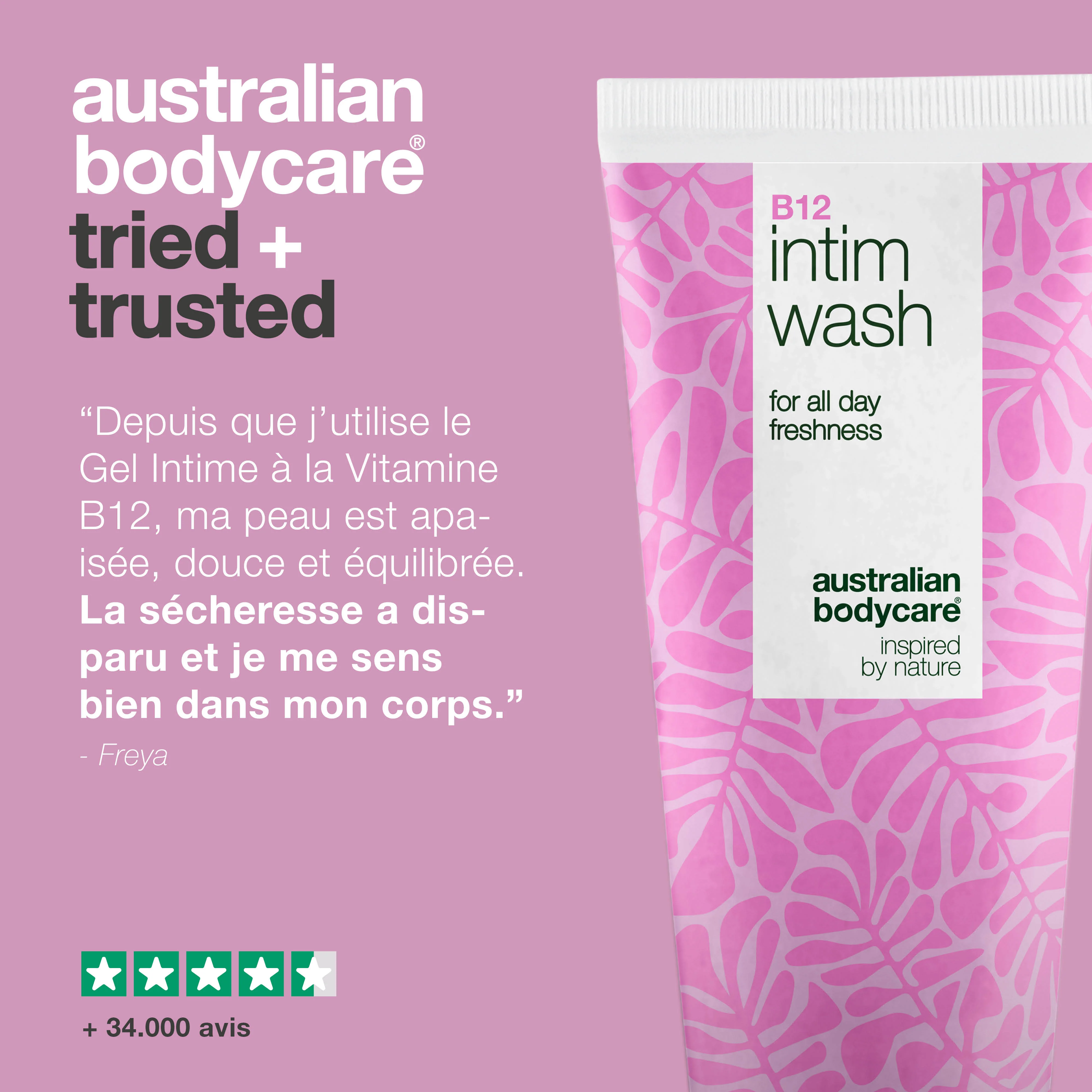 Gel intime pour femmes 40+ – peau sèche et sensible — Gel intime pour femmes 40+ contre sécheresse et déséquilibre. Avec vitamine B12, glycérine et agents lavants végétaux. - Image 5